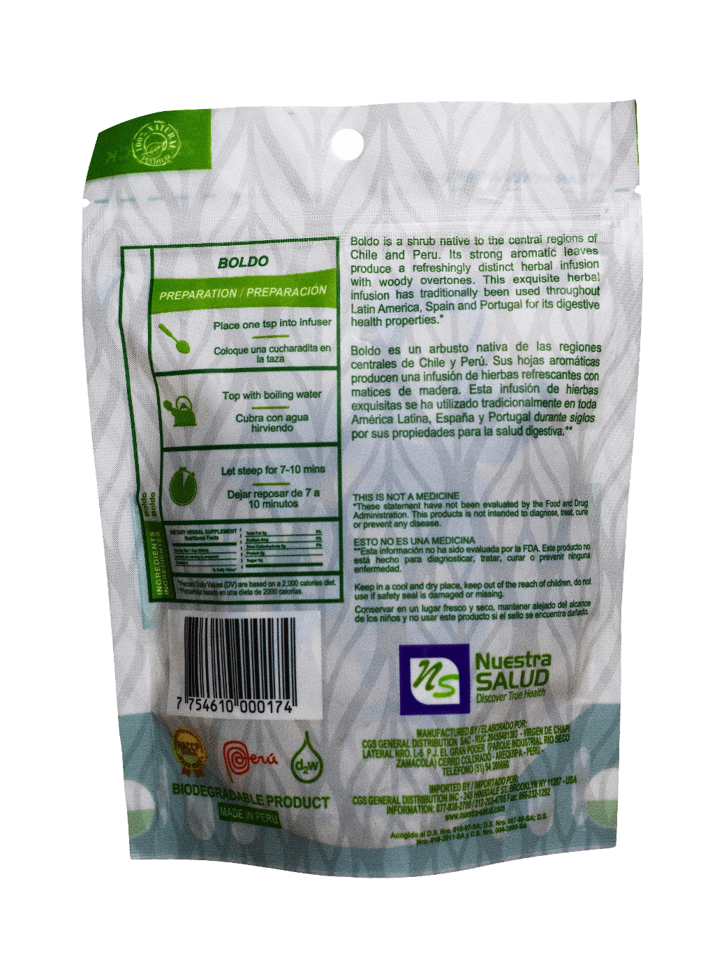 Boldo Loose Leaf Herbal Infusion Tea Value Pack (90g) by Nuestra Salud sold by NS Herbs Co.