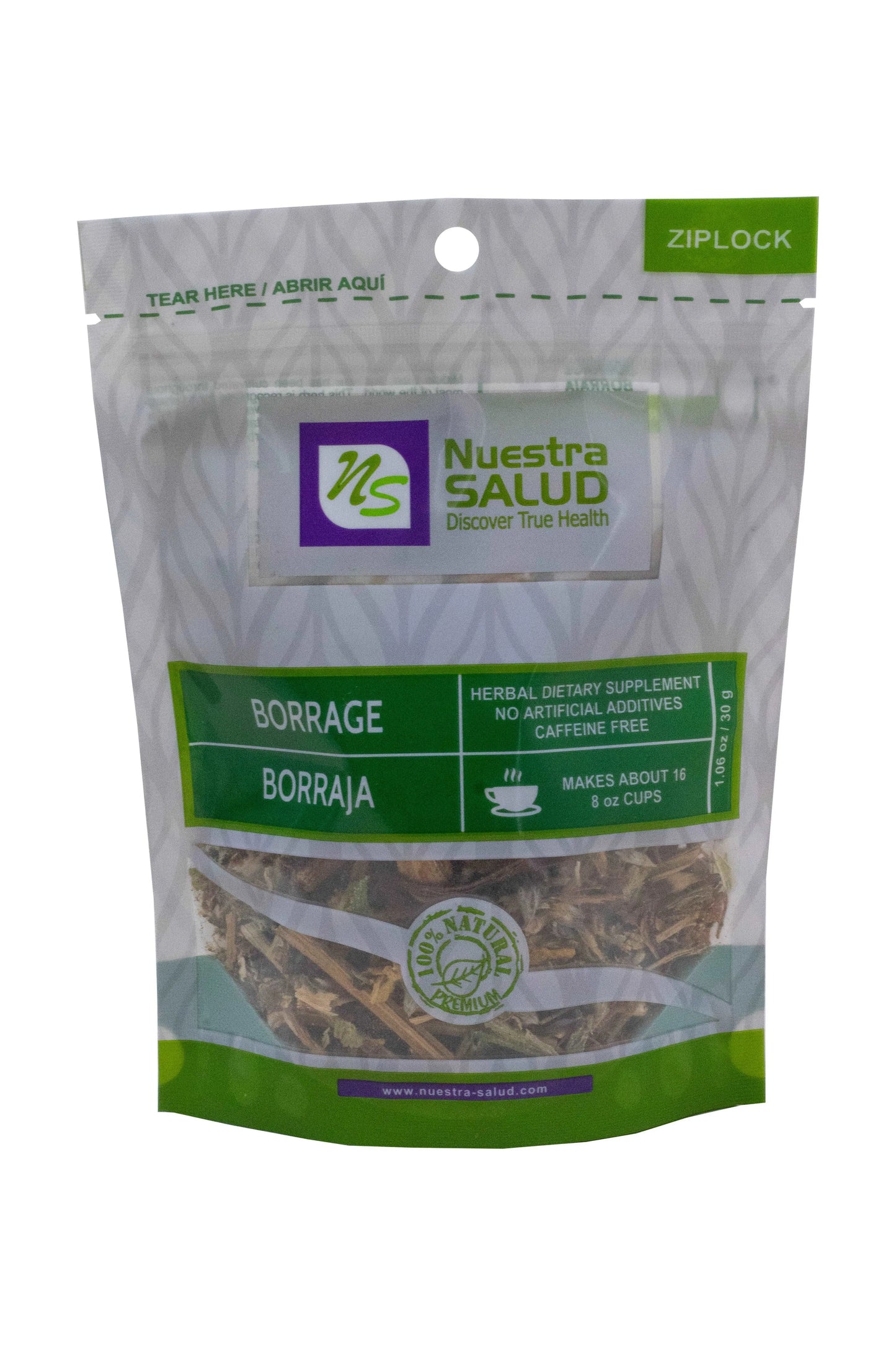 Borraja Borage Herbal Tea (30g) 1.05oz by Nuestra Salud sold by NS Herbs Co.