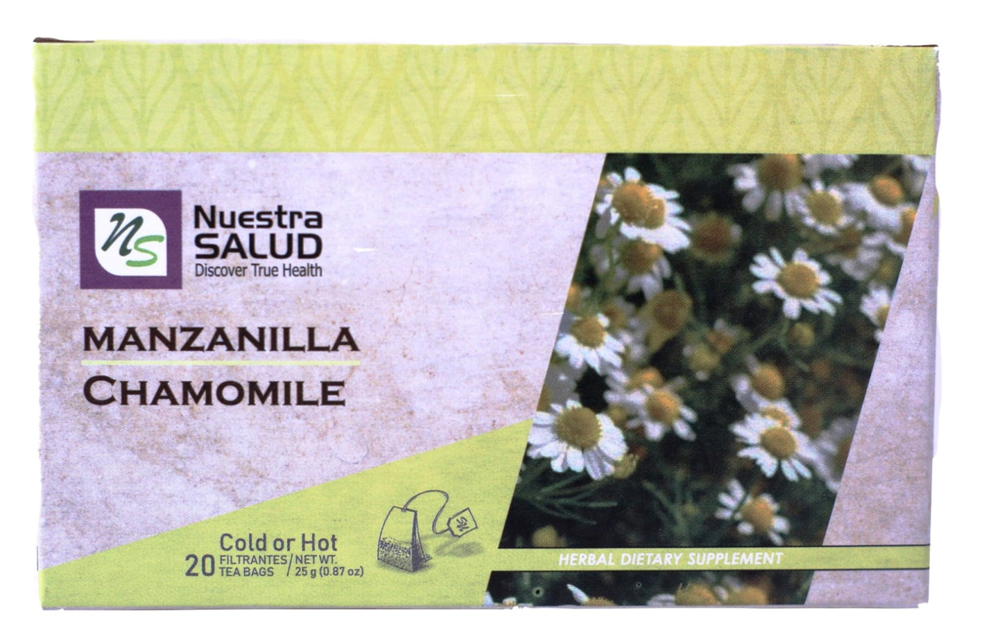 Chamomile Tea Manzanilla Herbal Tea (60 tea bags) Nuestra Salud