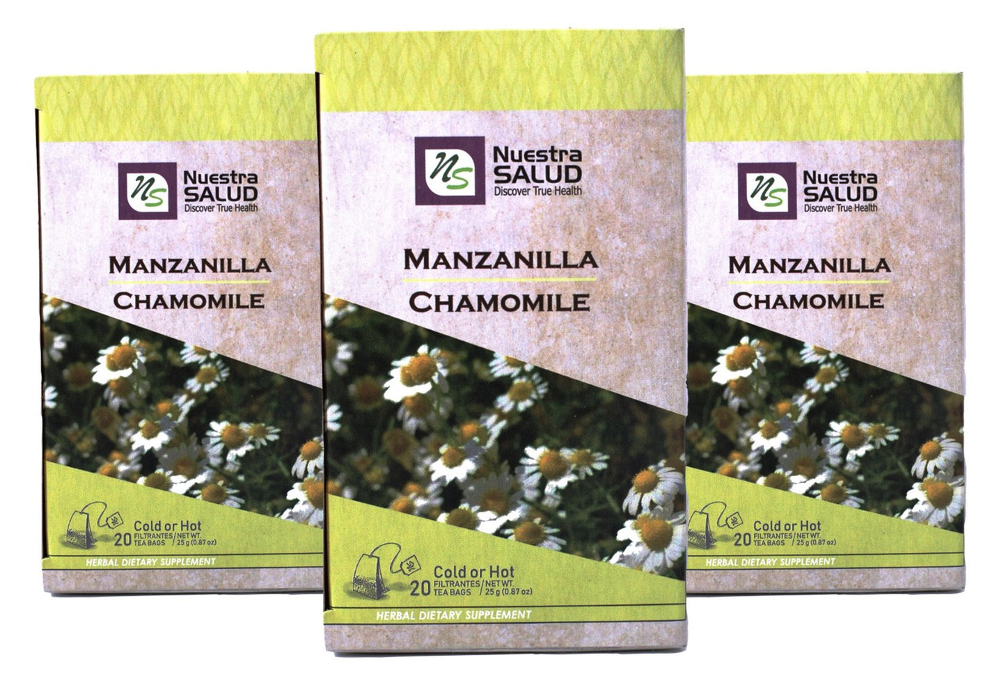 Chamomile Tea Manzanilla Herbal Tea (60 tea bags) Nuestra Salud