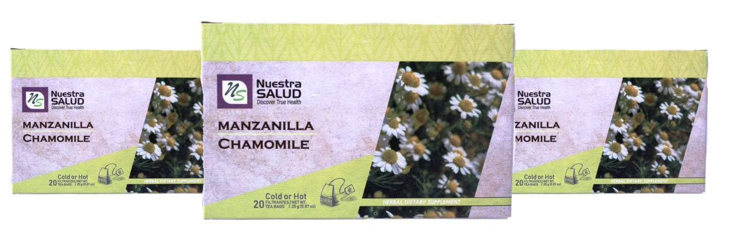 Chamomile Tea Manzanilla Herbal Tea (60 tea bags) Nuestra Salud