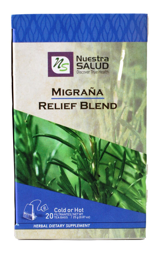 Migraine Tea Relief Blend Migraña Herbal Tea (20 Tea bags) Nuestra Salud