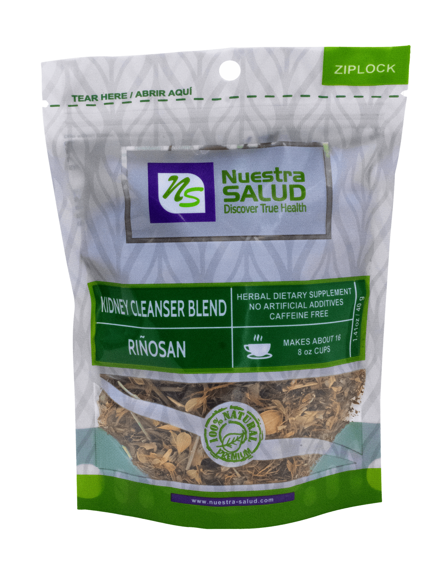 Riñosan Kidney Cleanser Loose Blend Herbal Infusion Tea Value Pack (120g) by Nuestra Salud sold by NS Herbs Co.