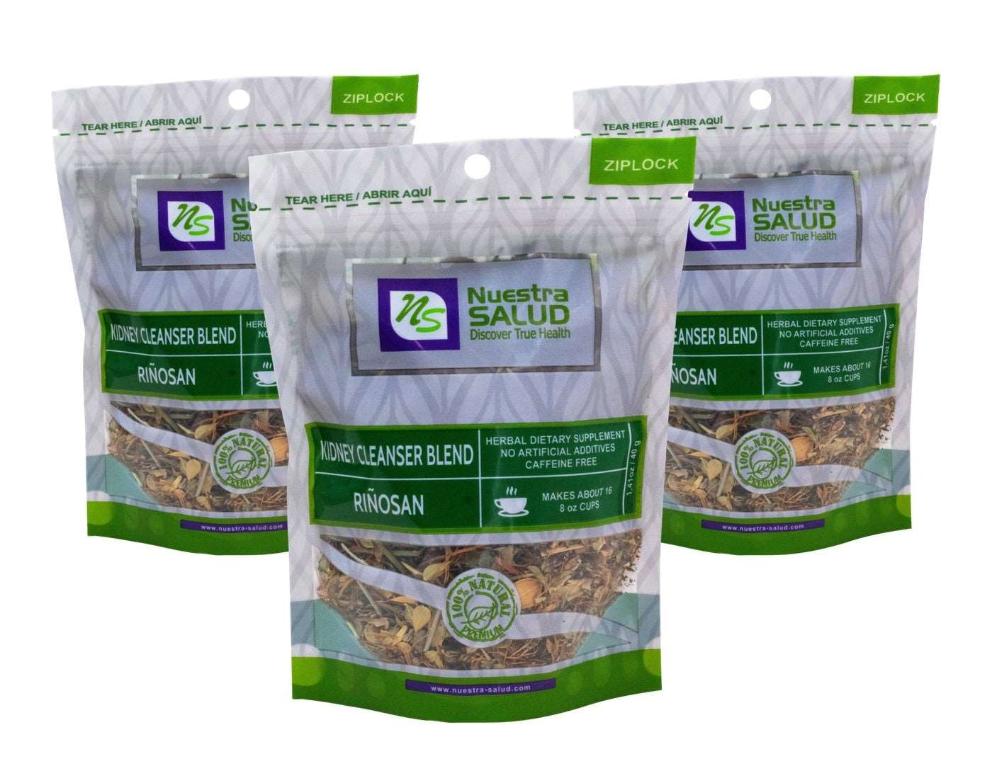 Riñosan Kidney Cleanser Loose Blend Herbal Infusion Tea Value Pack (120g) by Nuestra Salud sold by NS Herbs Co.