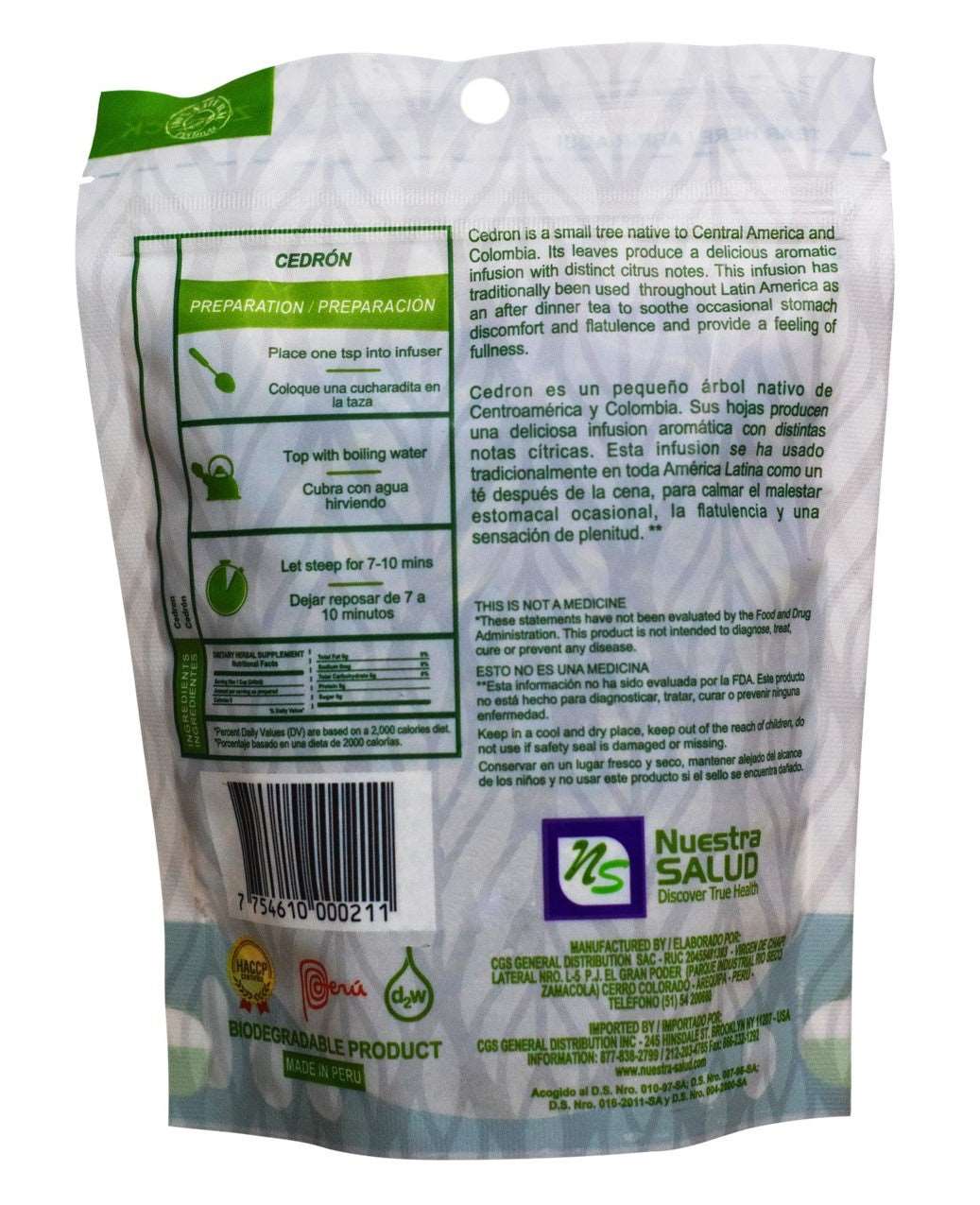 Cedron Loose Herbal Infusion Tea Value Pack (90g) by Nuestra Salud sold by NS Herbs Co.