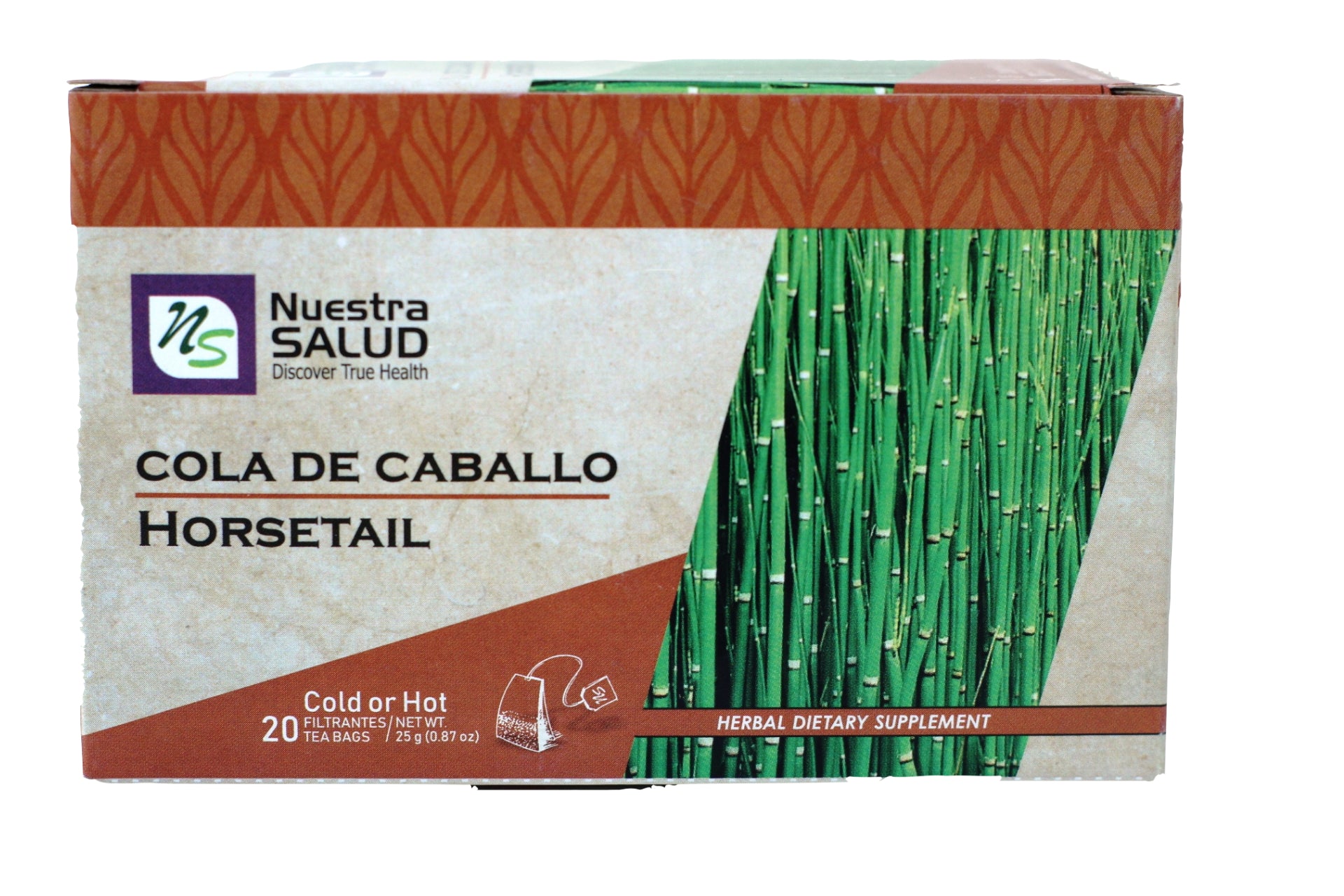 Horsetail Tea Cola De Caballo Herbal Tea (60 tea bags) Nuestra Salud