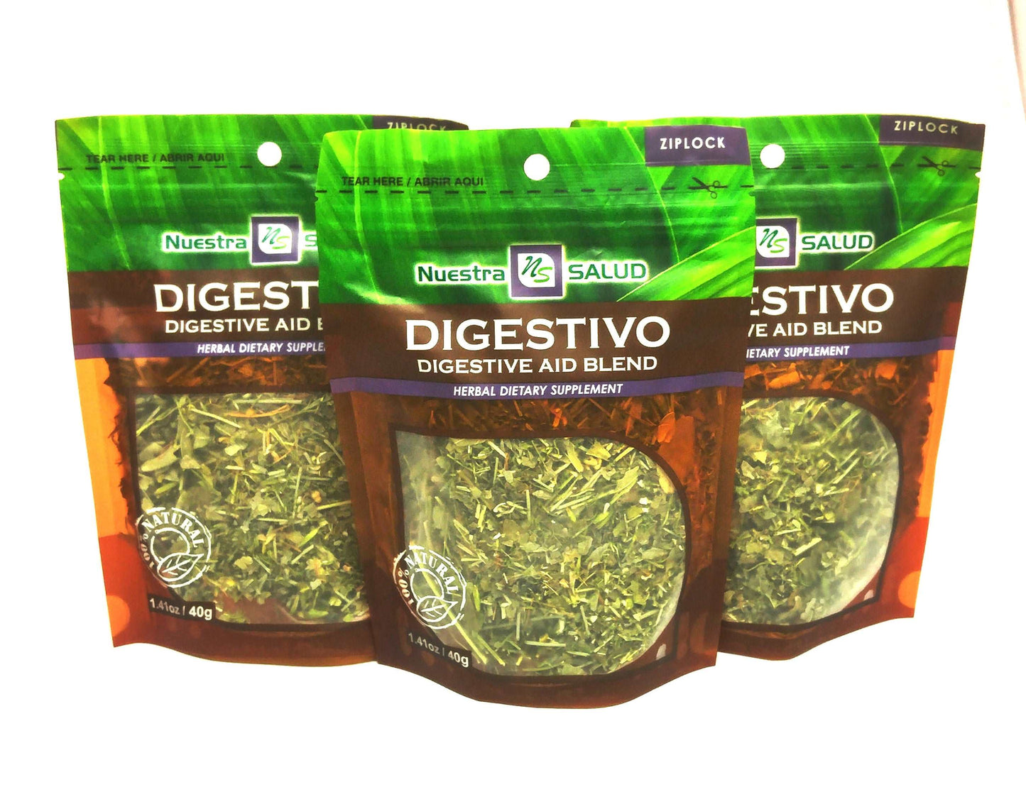 Digestivo Digestive Relief Loose Blend Herbal Infusion Tea Value Pack (90g) by Nuestra Salud sold by NS Herbs Co.