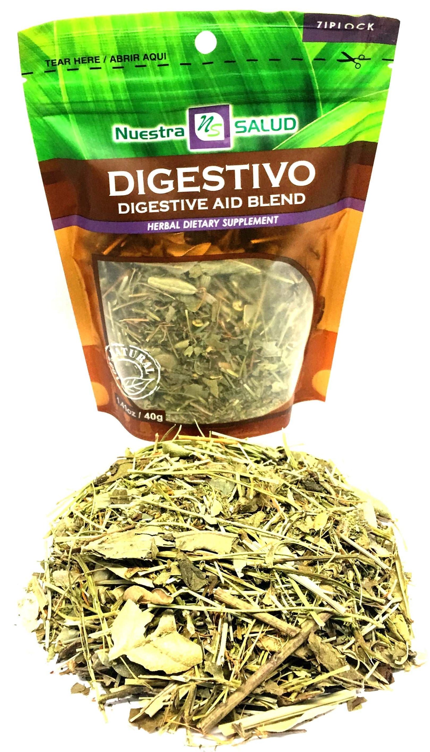 Digestivo Digestive Relief Loose Blend Herbal Infusion Tea Value Pack (90g) by Nuestra Salud sold by NS Herbs Co.