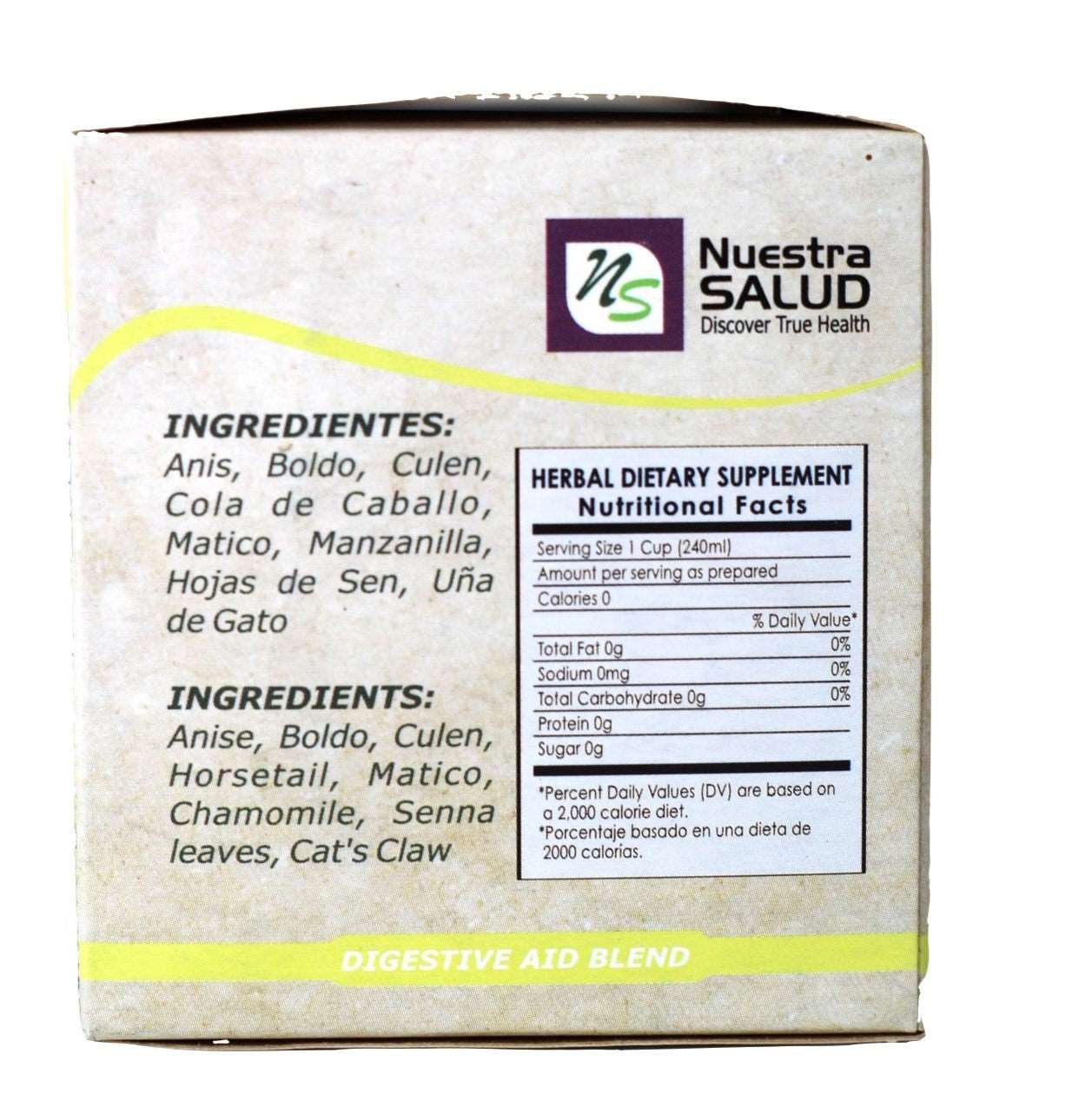 Digestivo Te - Digestive Aid Blend Herbal Tea Box (20 Tea Bags)