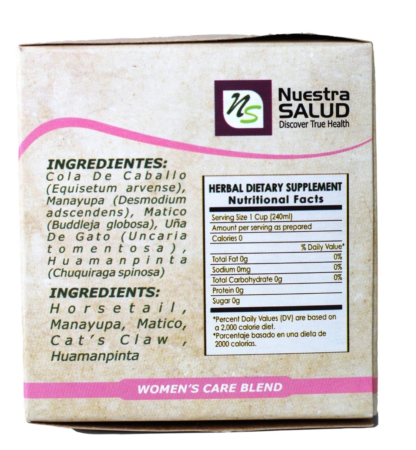Femenine Tea Blend Femenina Herbal Tea (60 tea bags) Women's Care Nuestra Salud