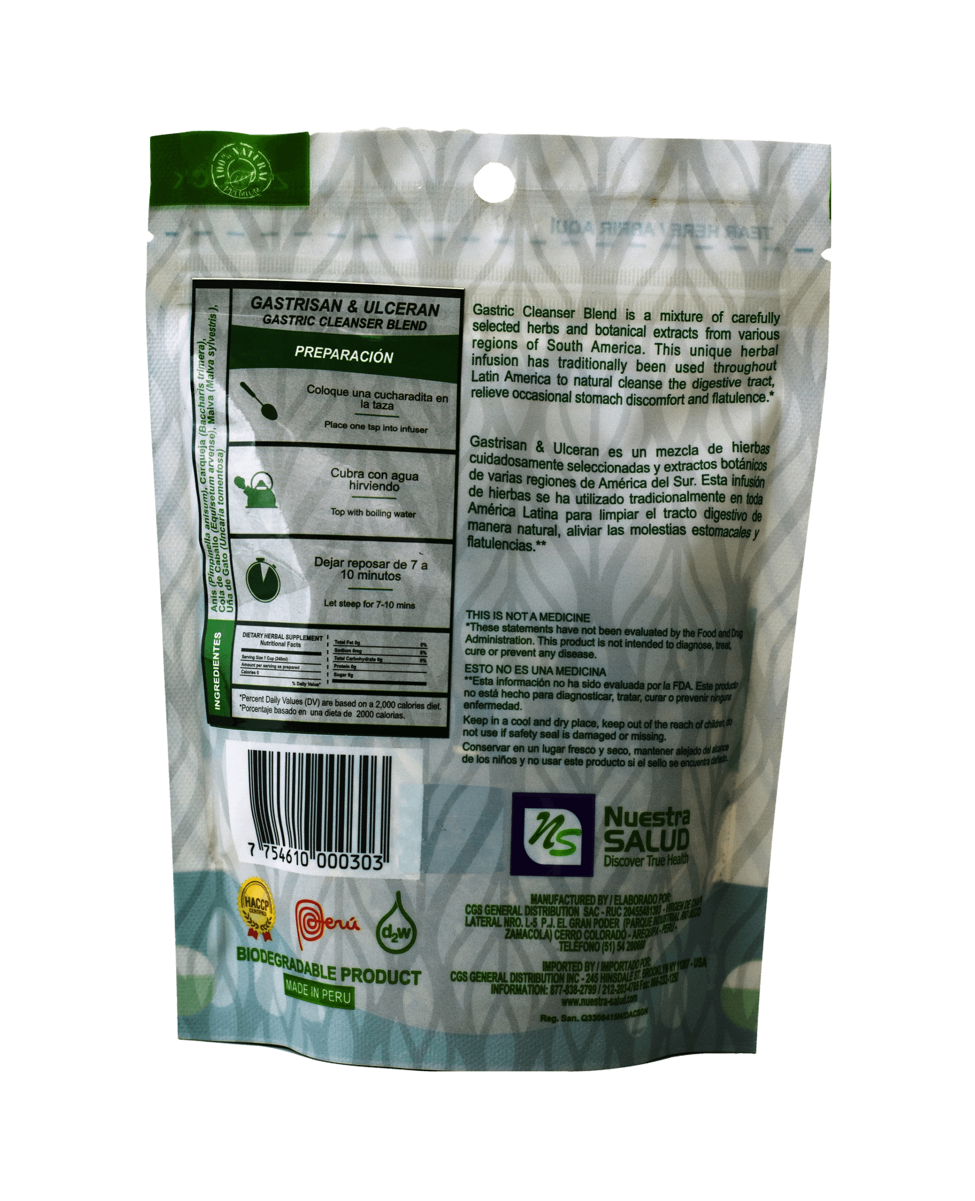  Gastrisan Ulceran Gastric Cleanser Loose Blend Herbal Infusion Tea Value Pack (90g) by Nuestra Salud sold by NS Herbs Co.