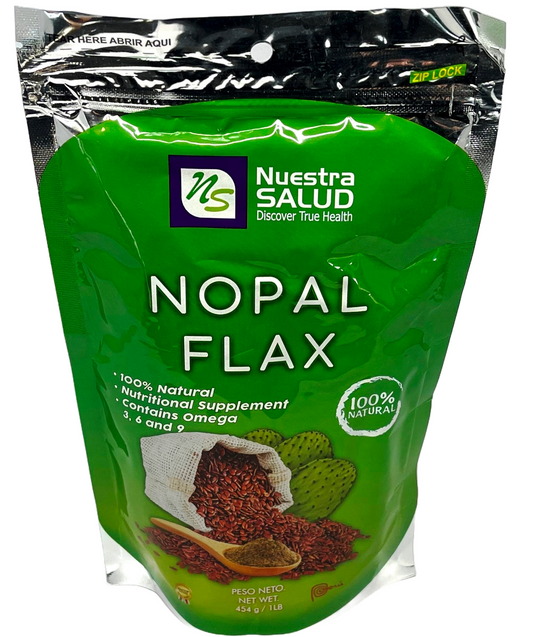 Nopal Flax Blend Plus Original High Fiber Flaxseed Ultimate Colon Cleanser (454g) Nuestra Salud