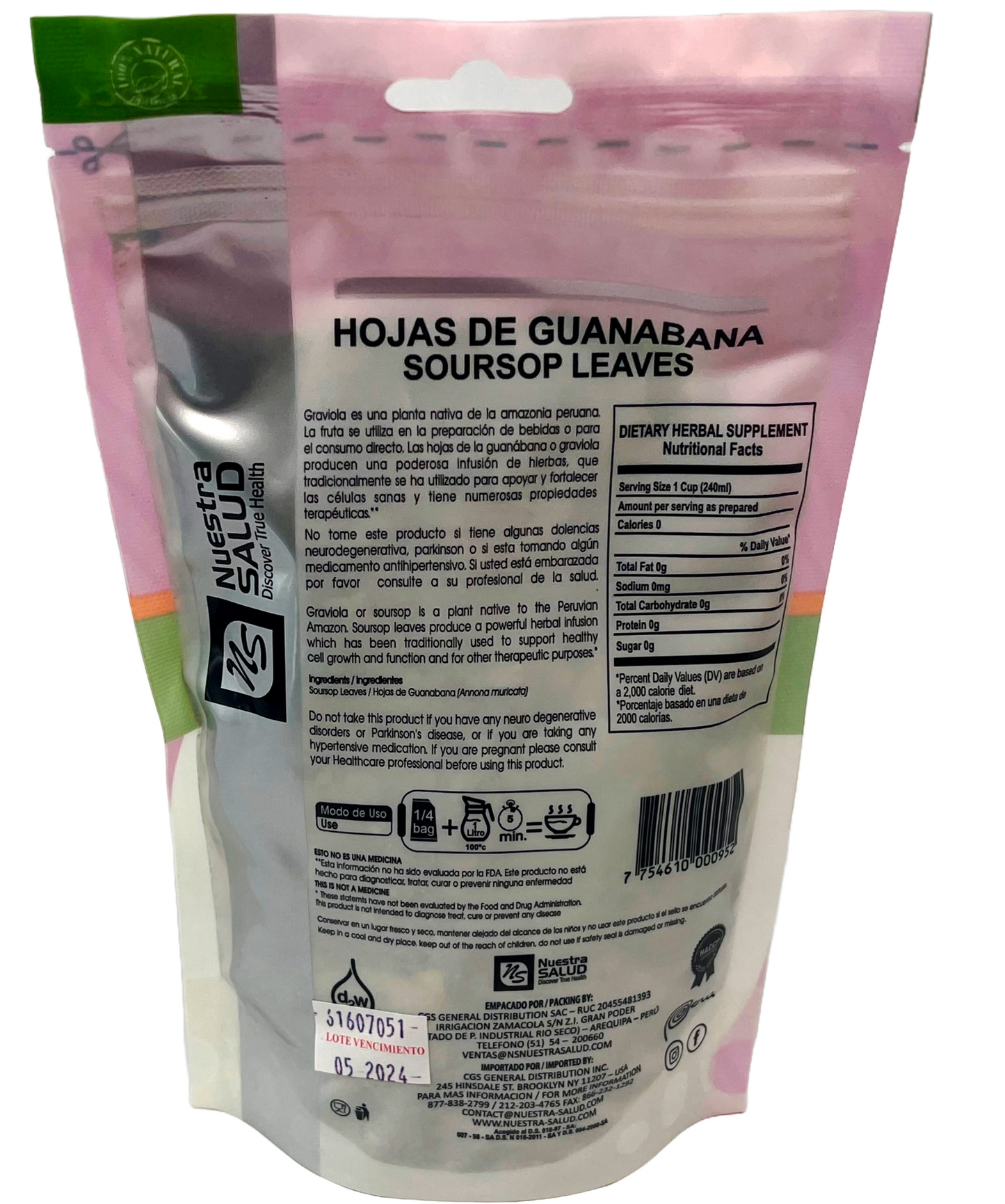 Soursop Tea Leaves Premium Hojas De Guanabana Herbal Infusion Tea (35g) Nuestra Salud