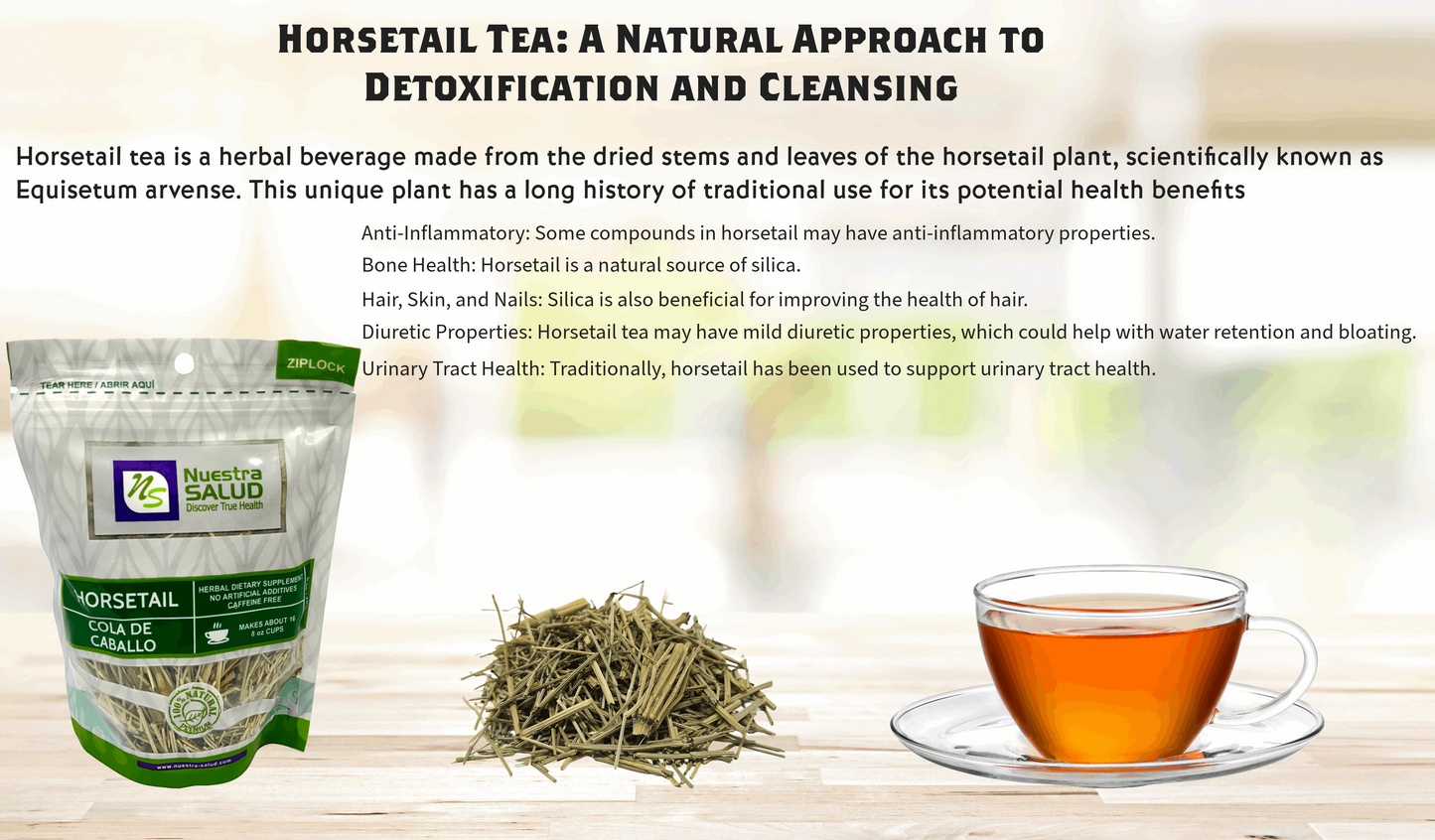 Horsetail Herbal Tea for Wellness - Value pack (90g) Cola de Caballo Te