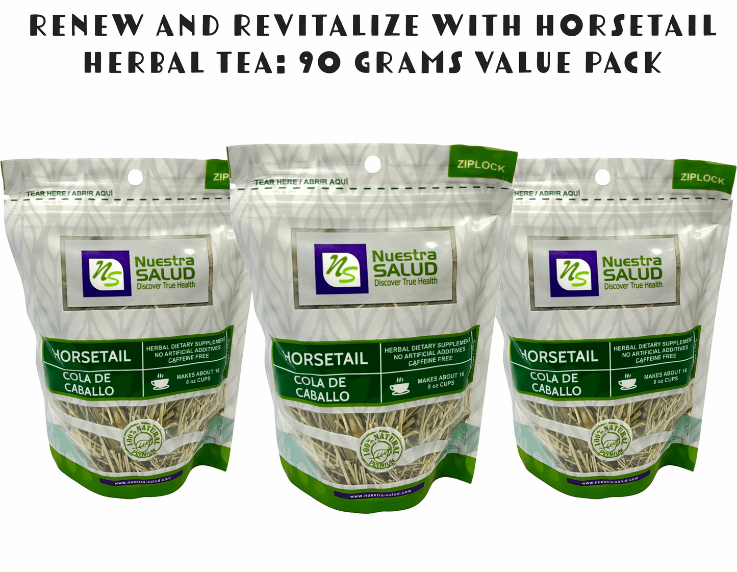 Horsetail Herbal Tea for Wellness - Value pack (90g) Cola de Caballo Te