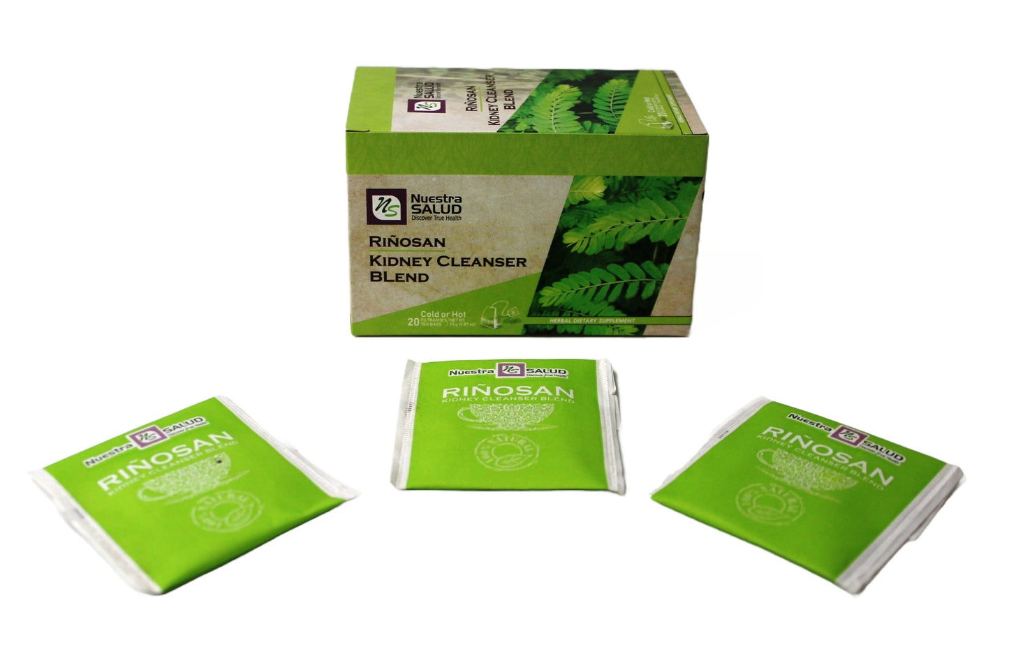 Kidney Tea Blend Cleanser Riñosan Herbal Tea (20 Tea Bags) Nuestra Salud