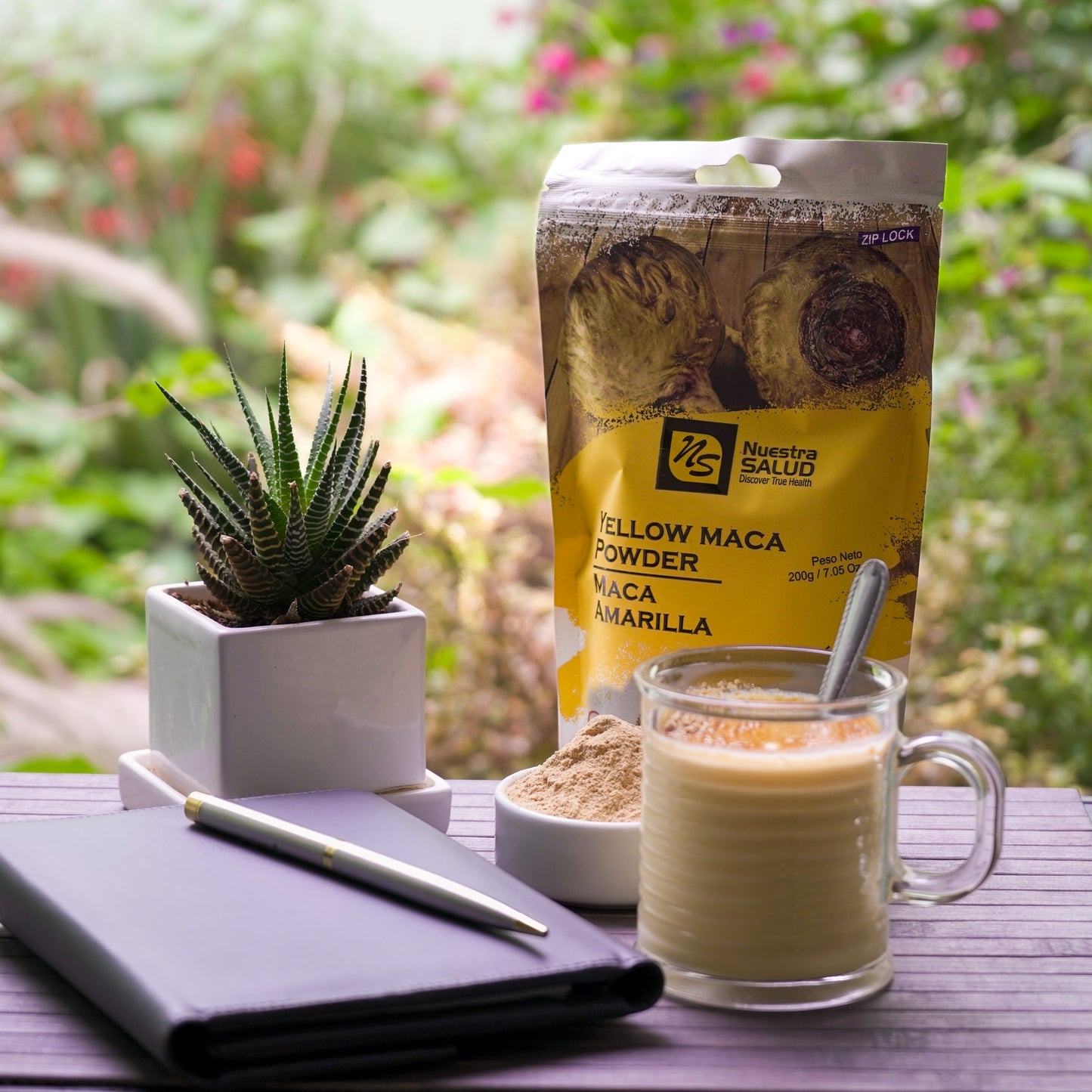 Maca Powder Unleash the Power of Peruvian Maca Amarilla (200g) Gelatinized Maca Root powder is still 100% pure maca root Nuestra Salud