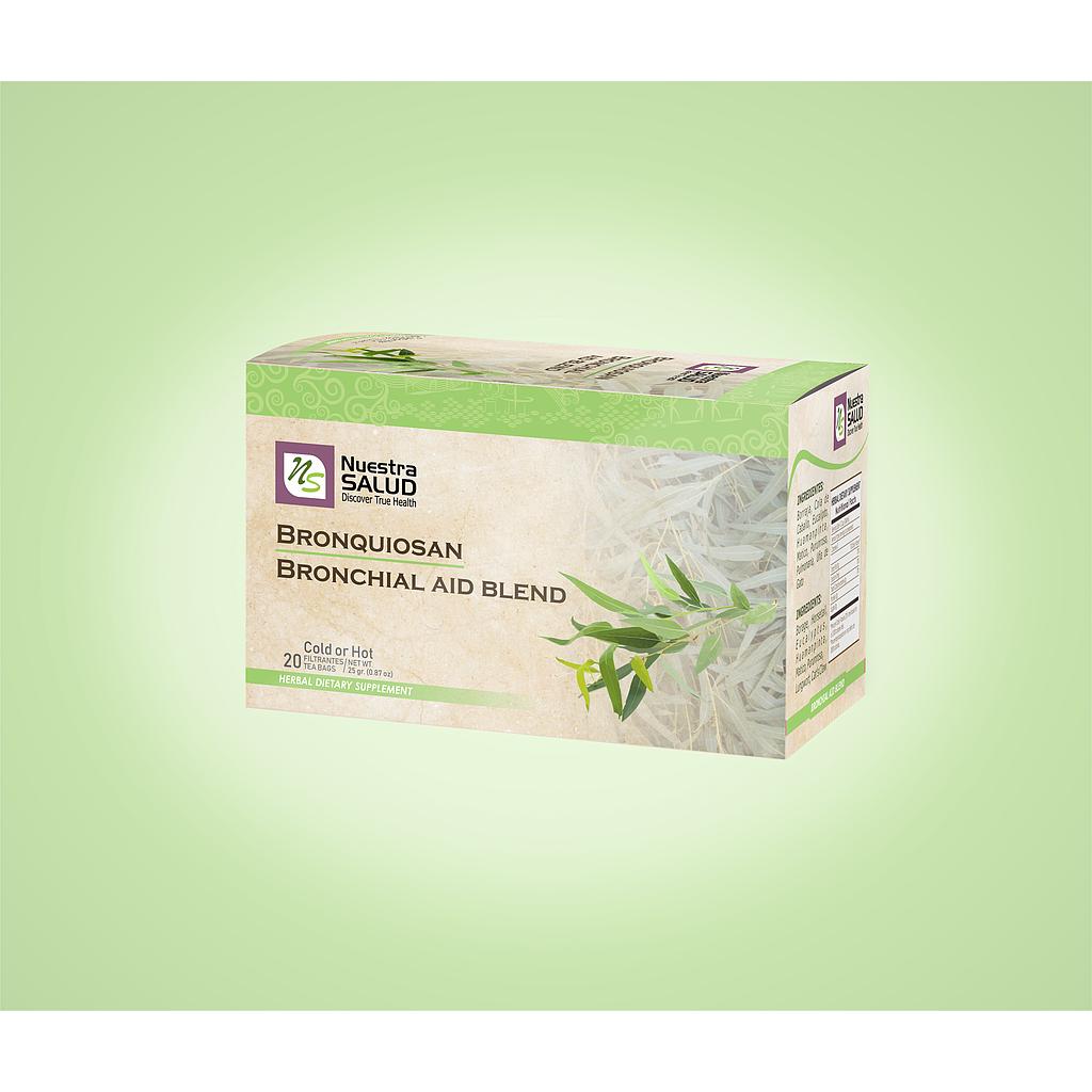 Bronquiosan Bronchial Aid Blend Filter Tea Box (20 Tea Bags) by Nuestra Salud sold by NS Herbs Co.