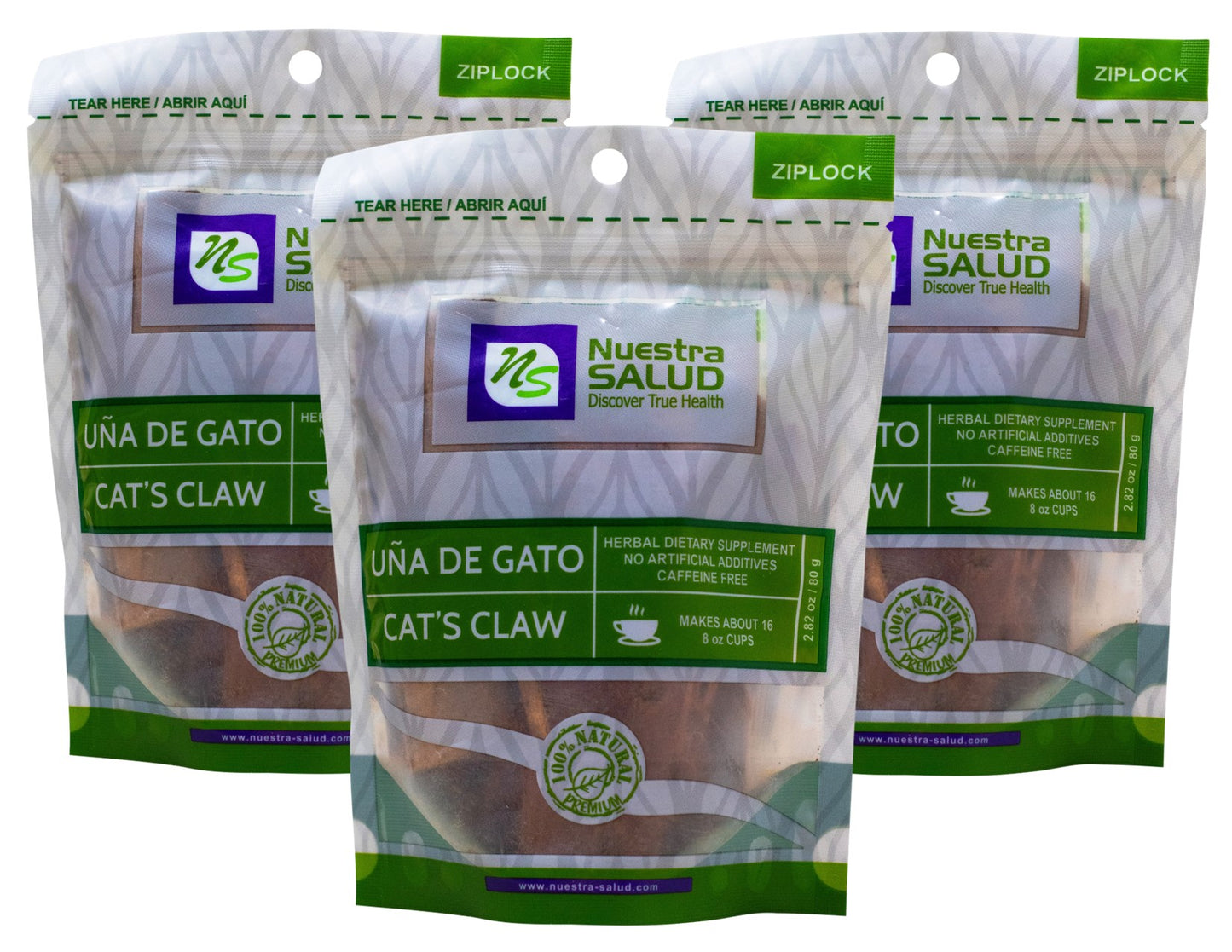 Uña De Gato Cats Claw Bark Herbal Infusion Tea Value Pack (240 grams) by Nuestra Salud sold by NS Herbs Co.