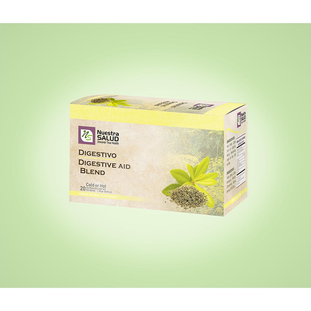 Digestivo Digestive Aid Blend Filter Tea Box (20 Tea Bags) by Nuestra Salud sold by NS Herbs Co.