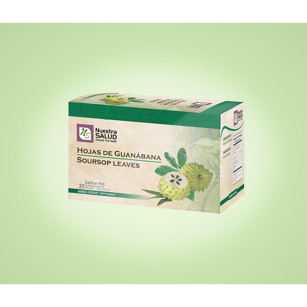Hojas De Guanabana Soursop Leaves Filter Tea Box (20 Tea bags) by Nuestra Salud sold by NS Herbs Co.