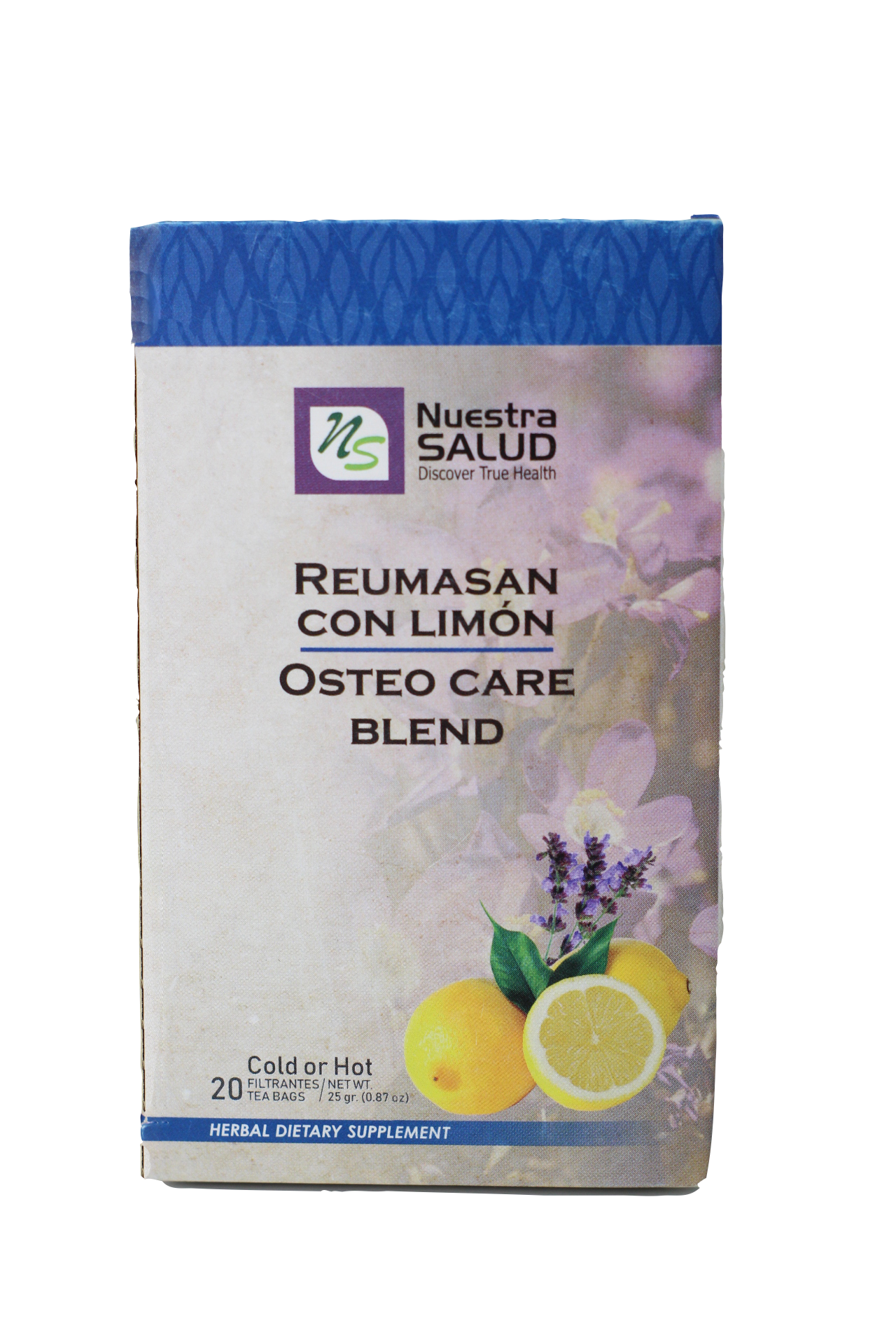 Reumasan Limón Osteo Care Blend Lemon Filter Tea Box (20 Tea Bags) by Nuestra Salud sold by NS Herbs Co.