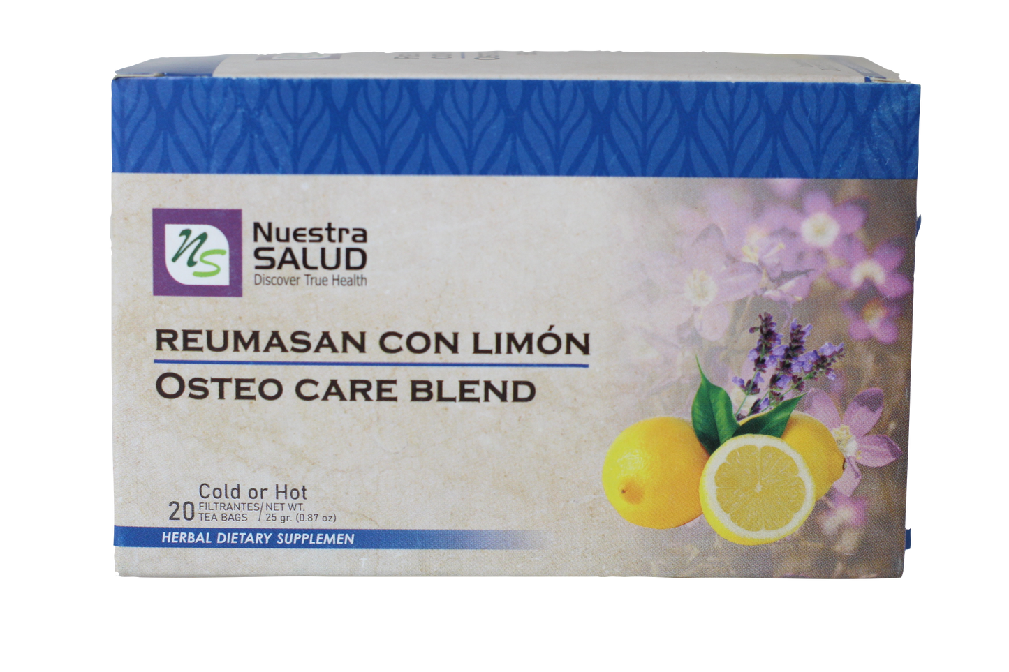 Reumasan Limón Osteo Care Blend Lemon Filter Tea Box (20 Tea Bags) by Nuestra Salud sold by NS Herbs Co.
