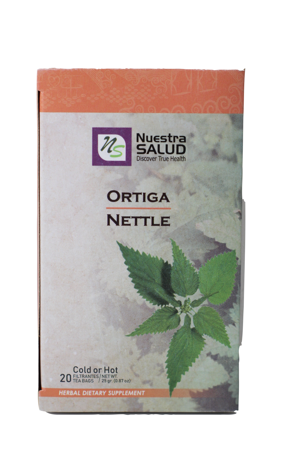 Ortiga Nettle Filter Tea Box (20 Tea Bags) by Nuestra Salud sold by NS Herbs Co.