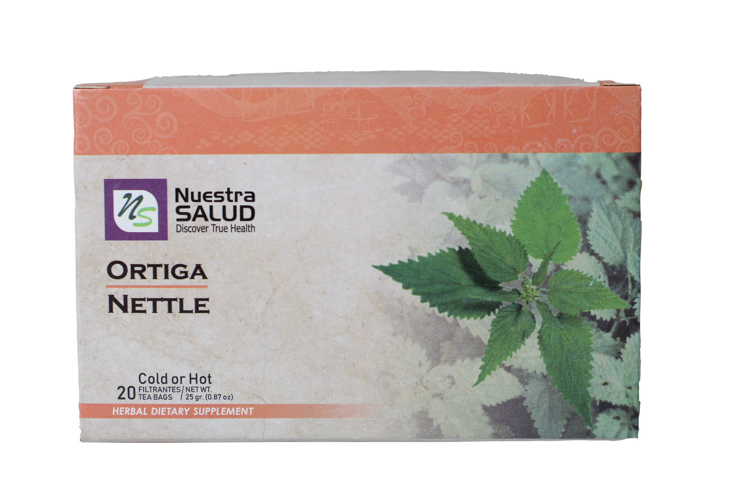 Ortiga Nettle Filter Tea Box (20 Tea Bags) by Nuestra Salud sold by NS Herbs Co.