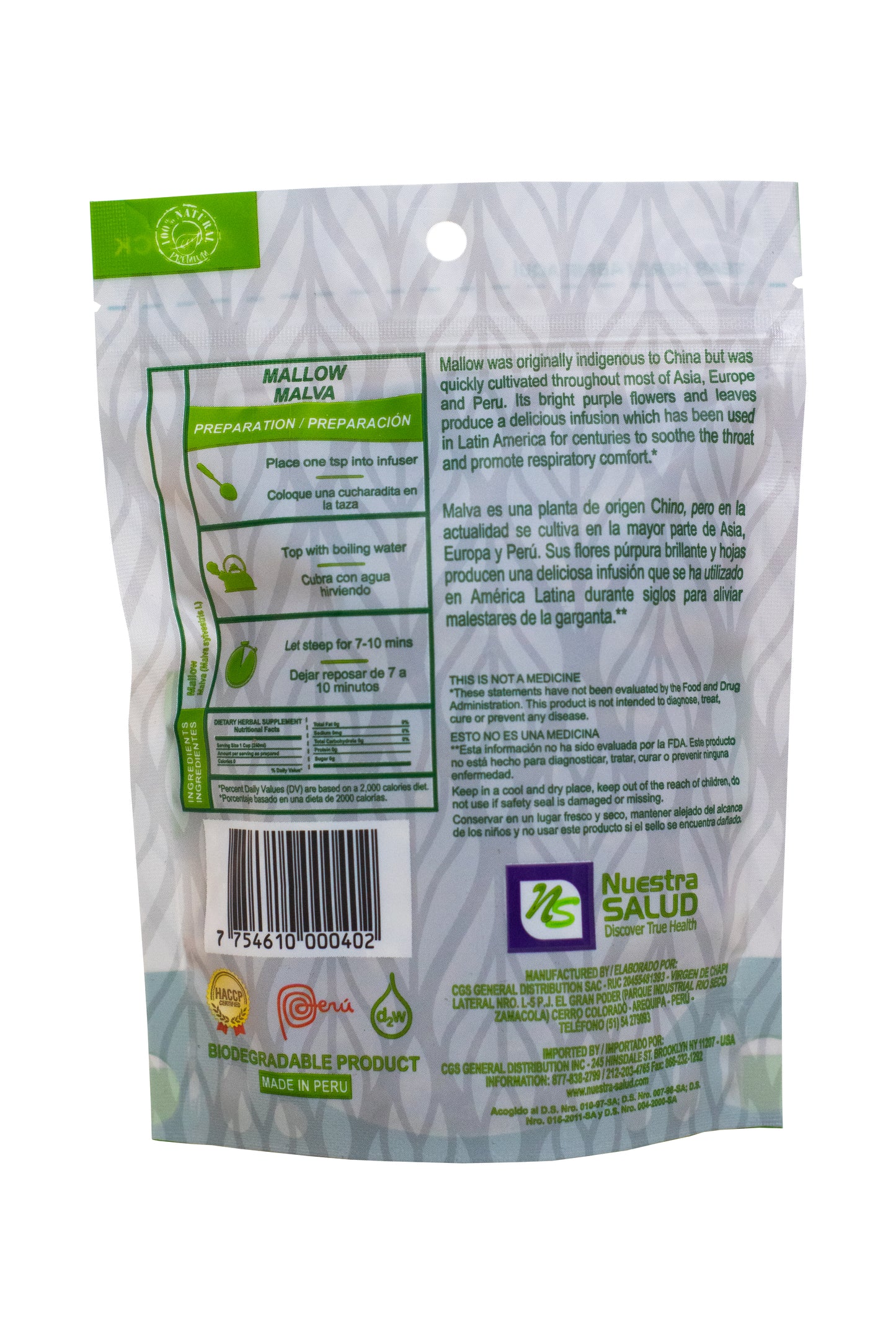 Malva Mallow Loose Herbal Tea (30g) by Nuestra Salud sold by NS Herbs Co.