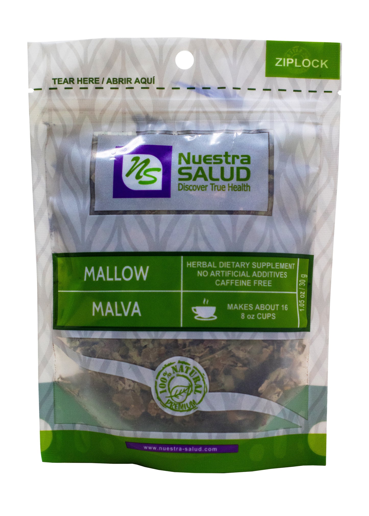 Malva Mallow Loose Herbal Infusion Tea Value Pack (90g) by Nuestra Salud sold by NS Herbs Co.