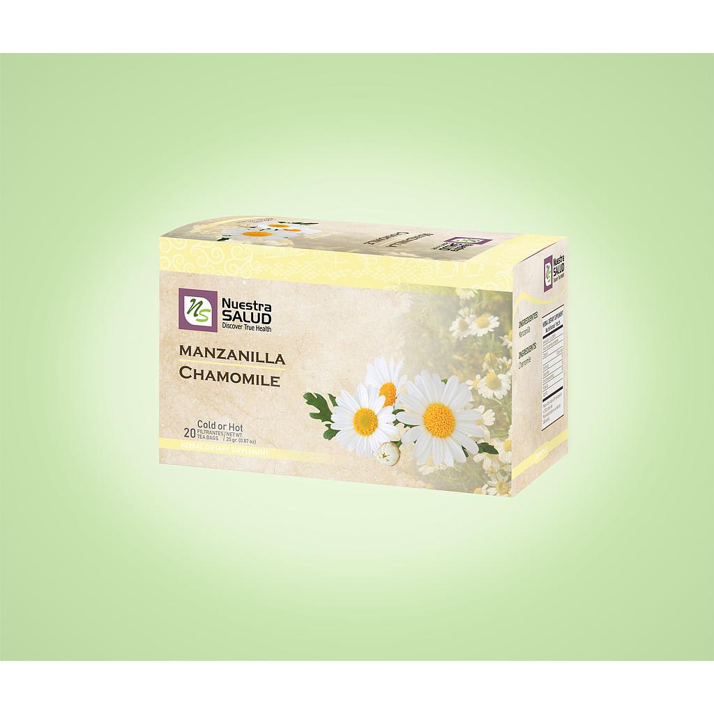 Manzanilla Chamomile Filter Tea Bags (20 Tea bags) by Nuestra Salud sold by NS Herbs Co.