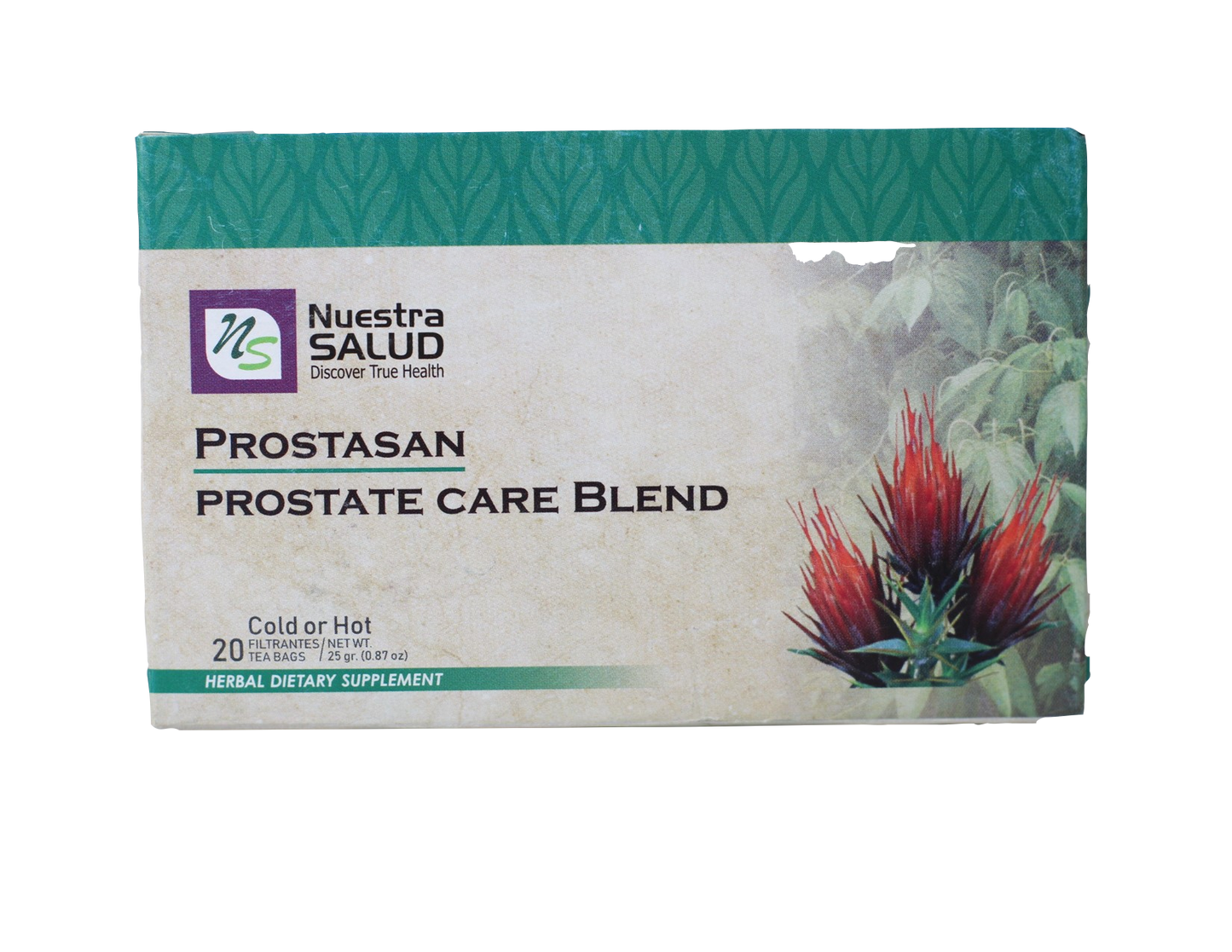 Prostasan Prostate Care Blend Filter Tea Box (20 Tea Bags) by Nuestra Salud sold by NS Herbs Co.