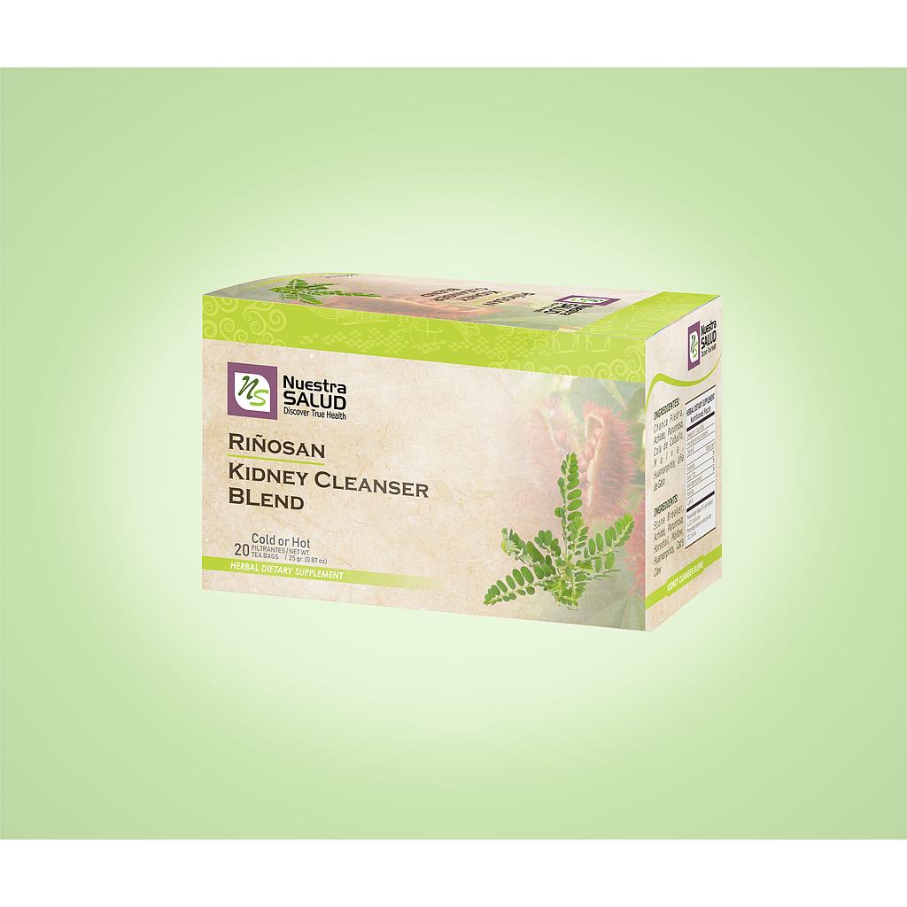 Riñosan Kidney Cleanser Blend Filter Tea Box (20 Tea Bags) by Nuestra Salud sold by NS Herbs Co.