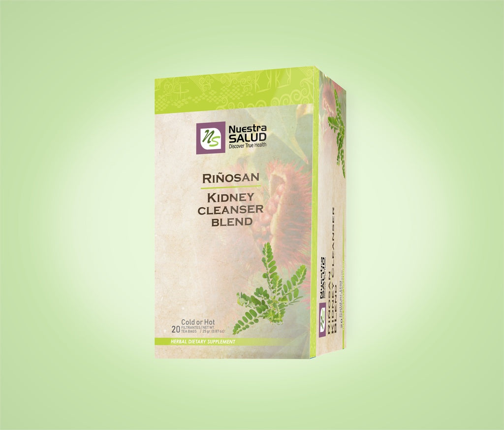 Riñosan Kidney Cleanser Blend Filter Tea Box (20 Tea Bags) by Nuestra Salud sold by NS Herbs Co.