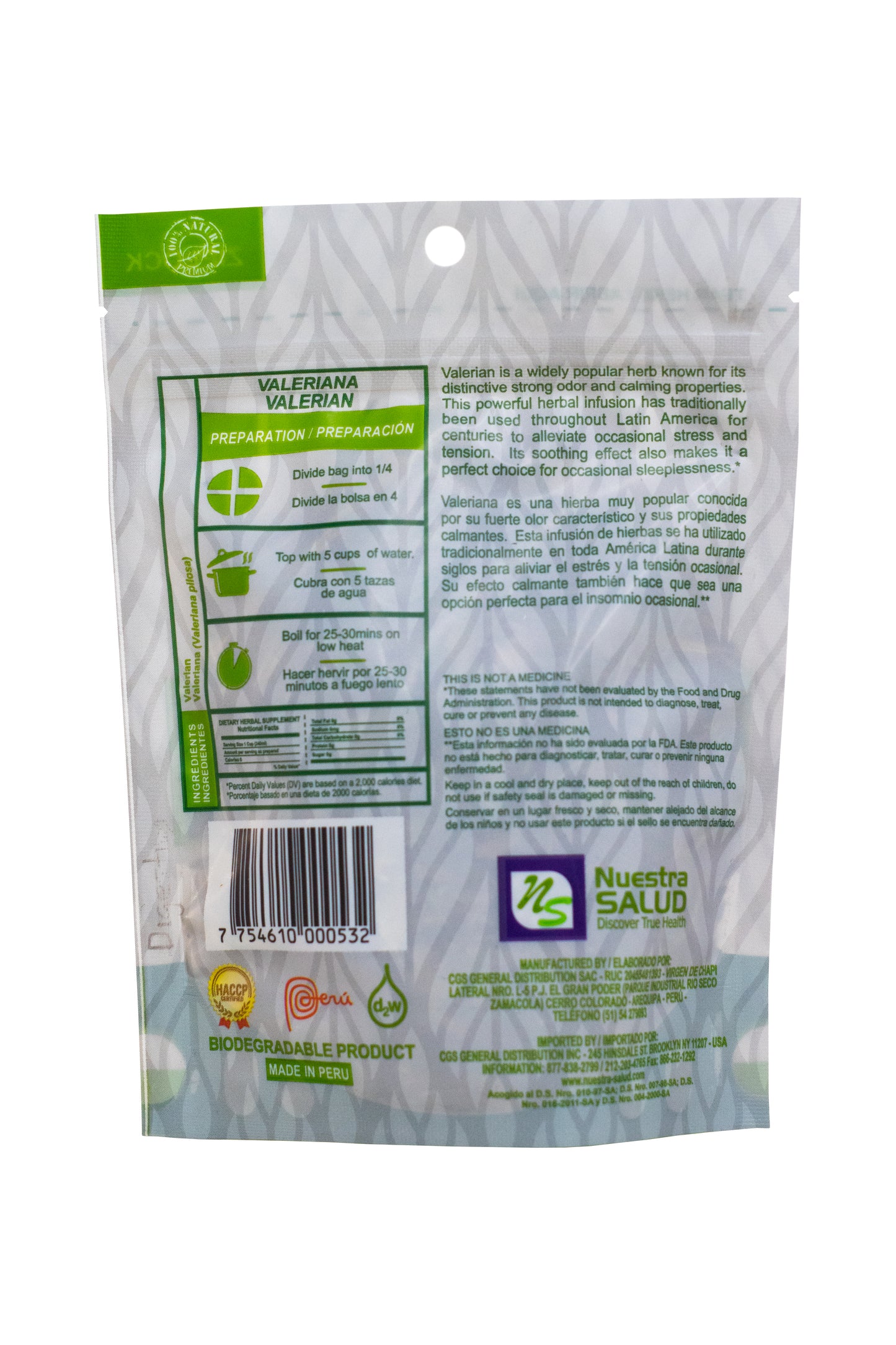 Valeriana Loose Herbal Tea (40g) by Nuestra Salud sold by NS Herbs Co.