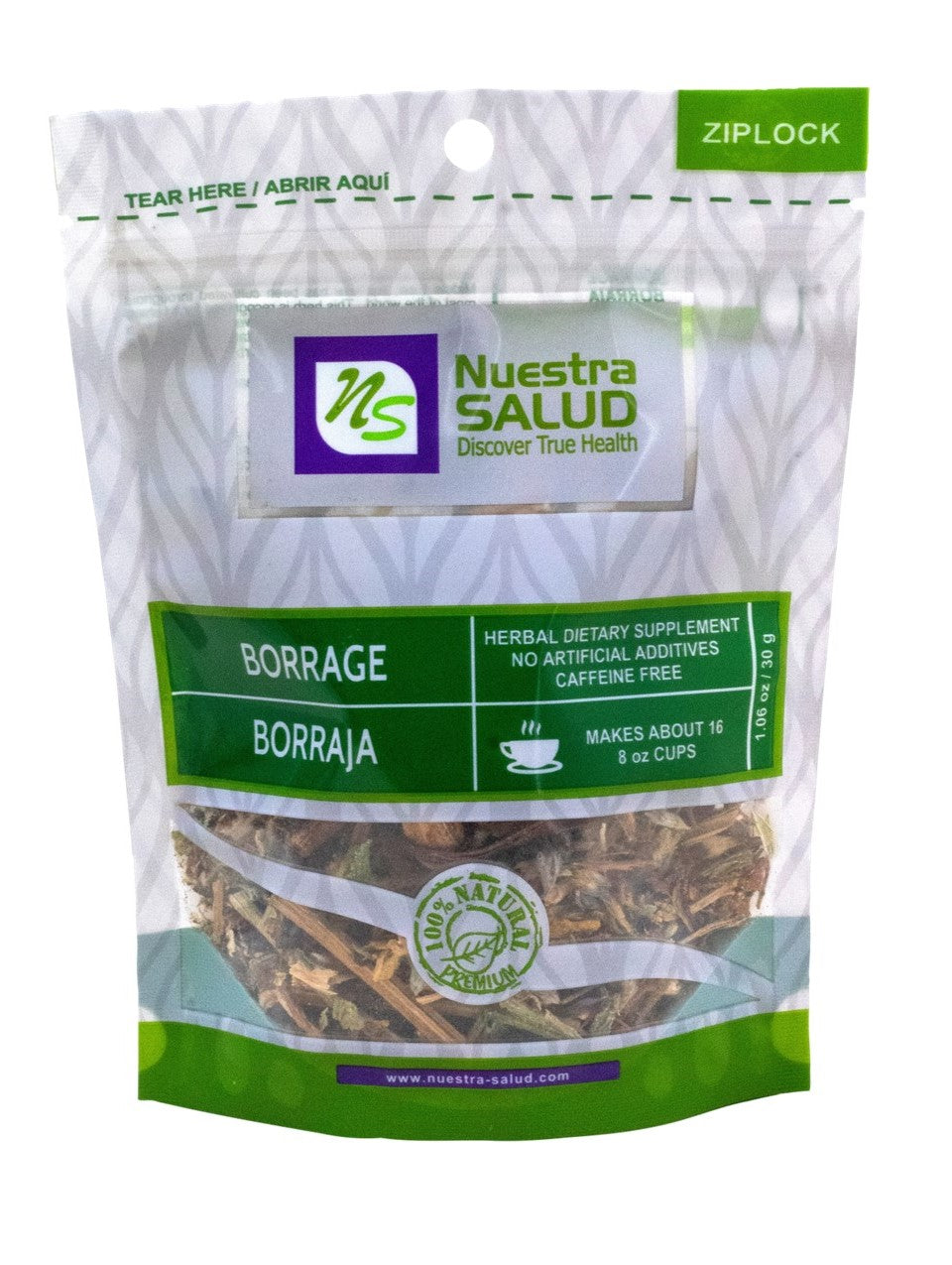 Borraja Borage Loose Herbal Infusion Tea Value Pack (90g) by Nuestra Salud sold by NS Herbs Co.