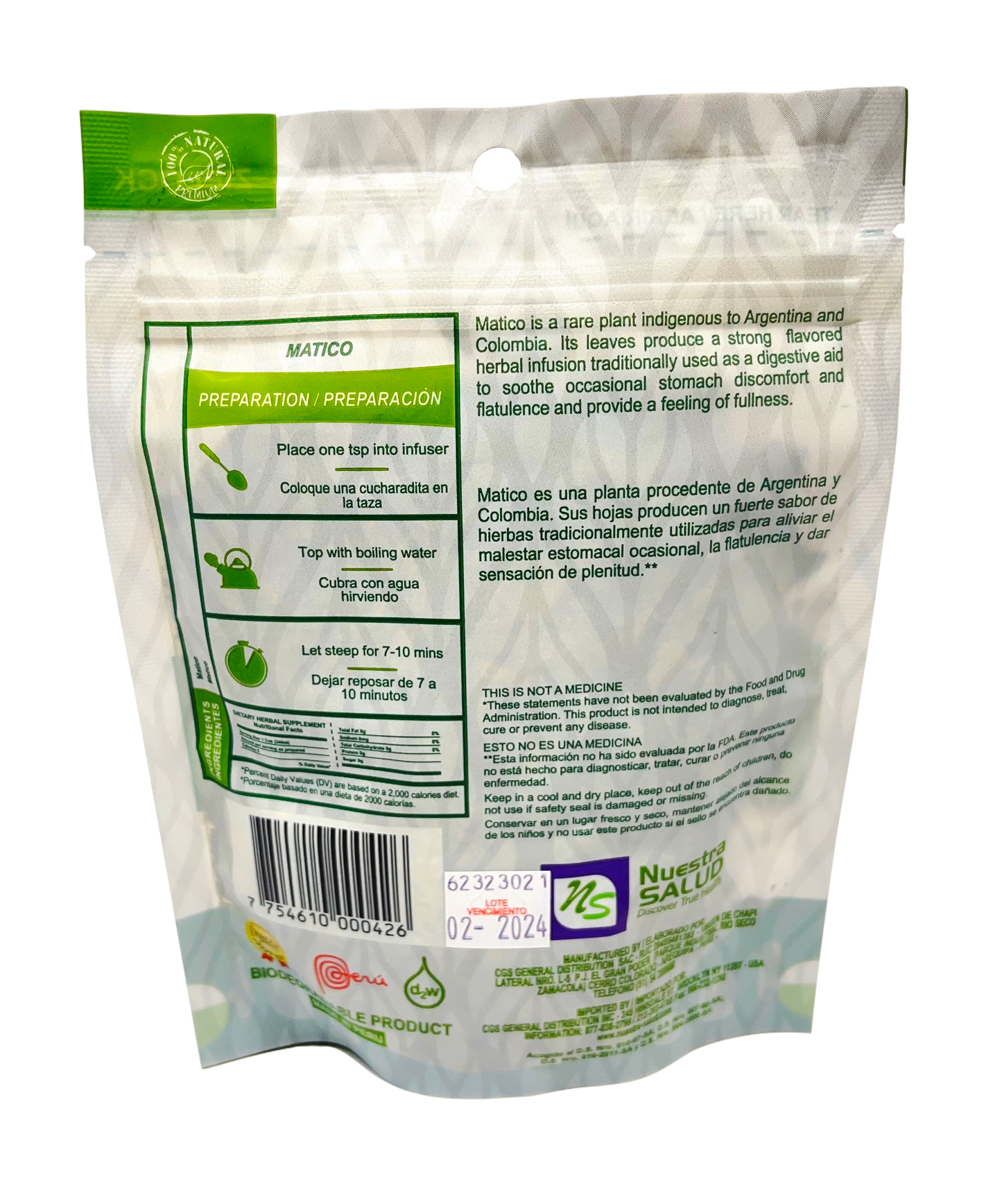 Llanten Plantain Loose Herbal Infusion Tea Value Pack (90g) by Nuestra Salud sold by NS Herbs Co.