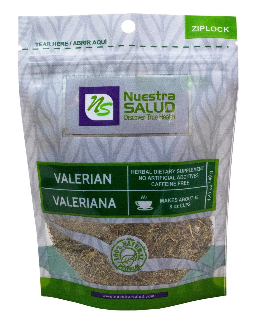 Valeriana Valerian Root Herbal Infusion Tea Value Pack (120g) by Nuestra Salud sold by NS Herbs Co.