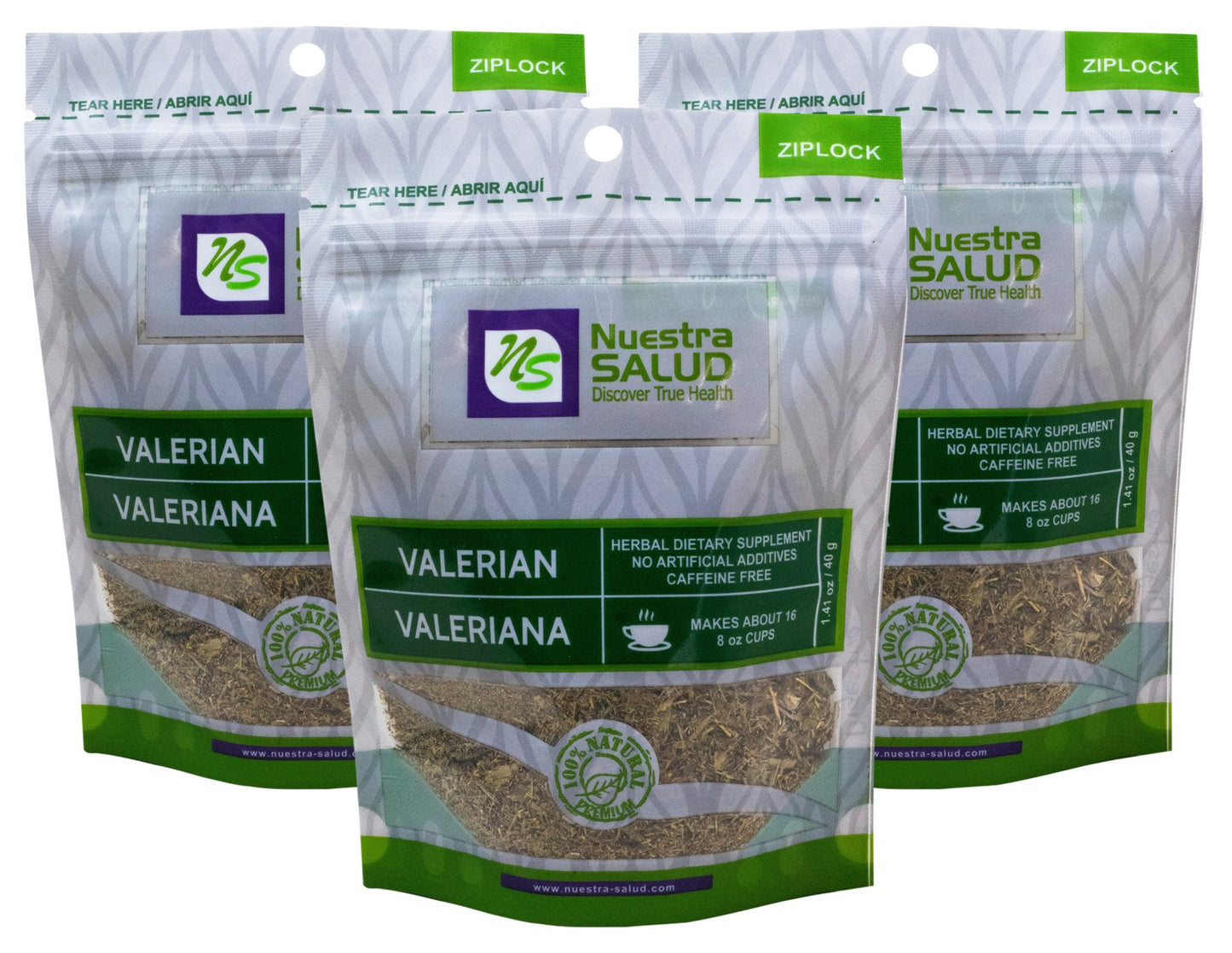 Valeriana Valerian Root Herbal Infusion Tea Value Pack (120g) by Nuestra Salud sold by NS Herbs Co.