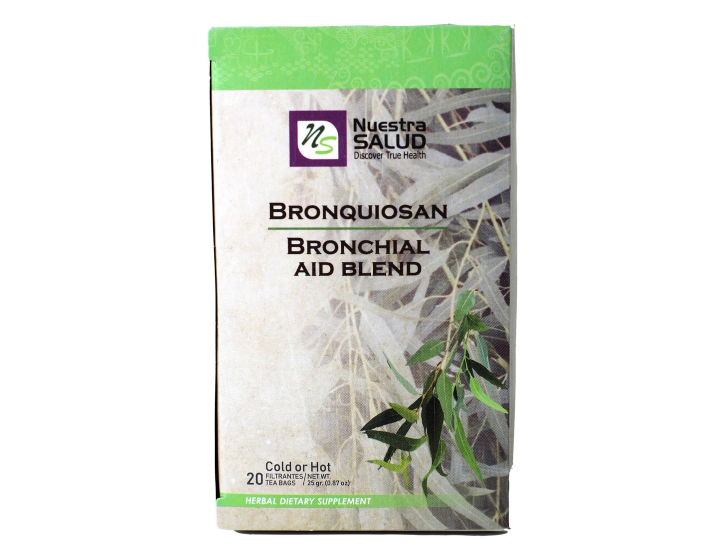 Bronchial Tea Belnd Herbal Tea Eucalyptus (60 tea bags) Nuestra Salud