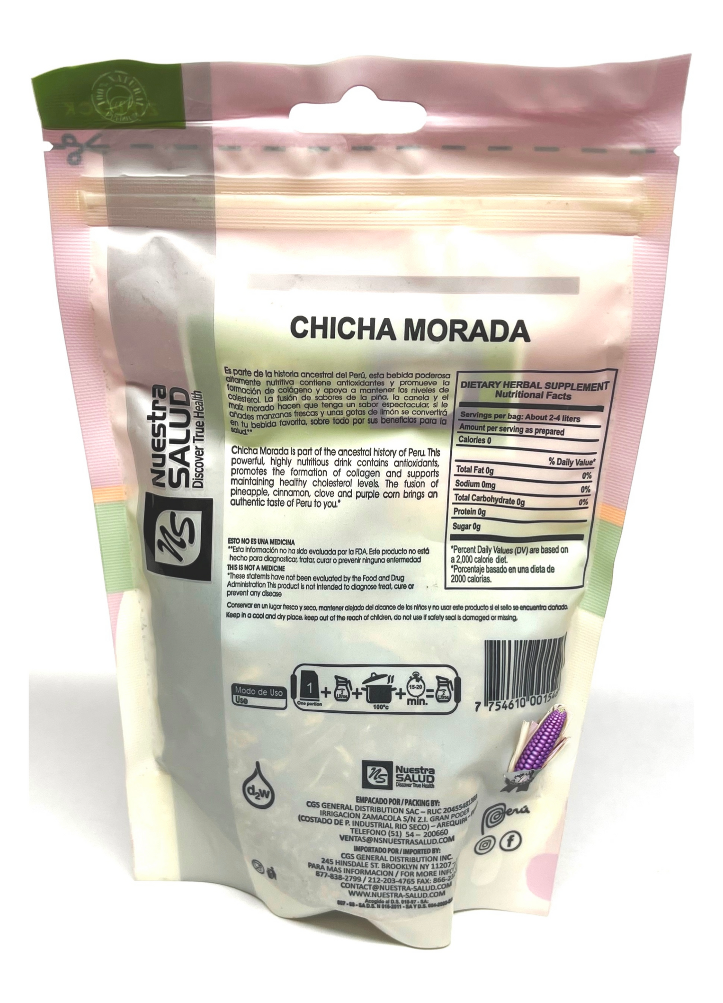 Purple Corn Mix Peruvian Chicha Morada Premium Silver Line (120g)