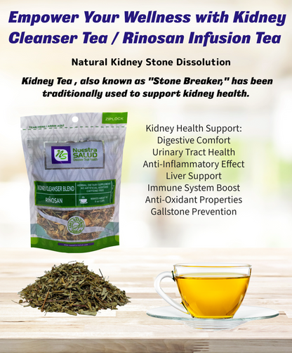 Riñosan Te - Kidney Tea Blend Cleansing Herbal Tea (40g) Stone Breaker Tea Nuestra Salud