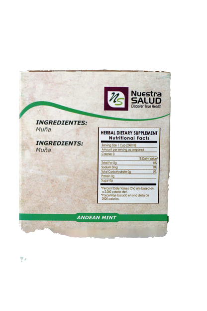  Muña Andean Mint Filter Tea Box (20 Tea bags) by Nuestra Salud sold by NS Herbs Co.