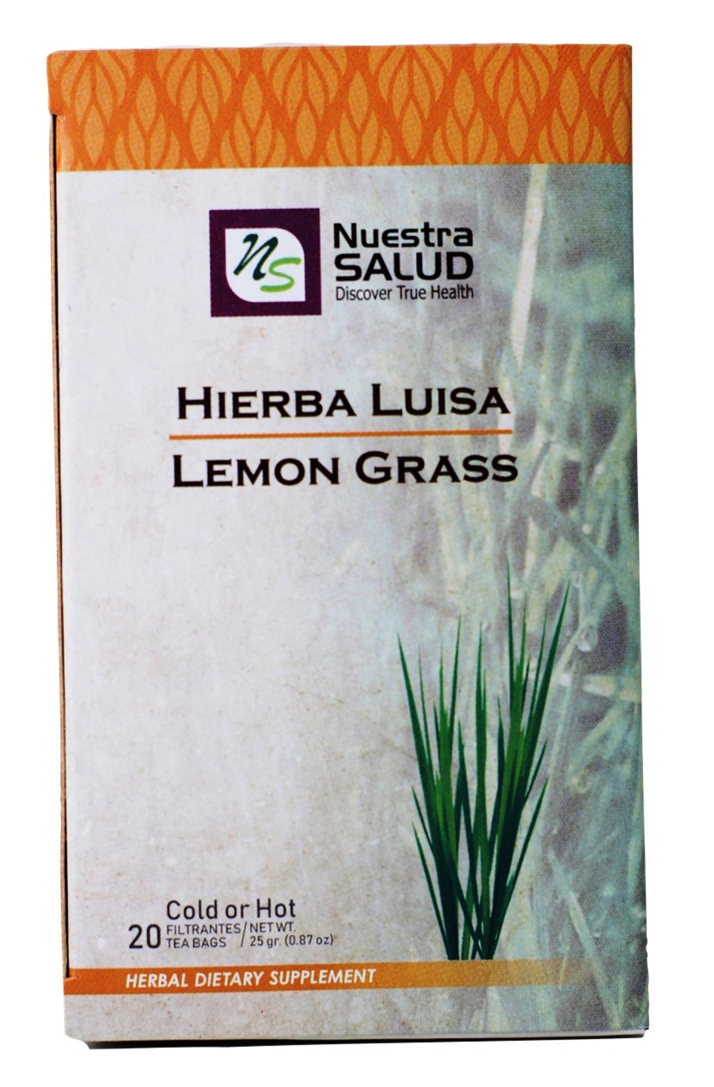 Lemongrass Tea  Hierba Luisa Herbal Tea (20 Tea bags) Nuestra Salud