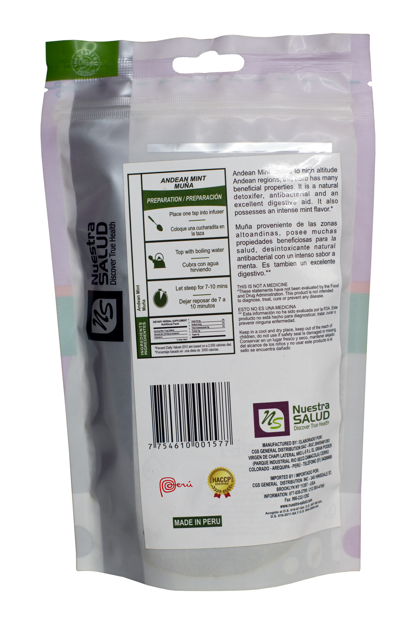  Muña Andean Mint Premium Herb Tea 50g) 1.76oz by Nuestra Salud sold by NS Herbs Co.