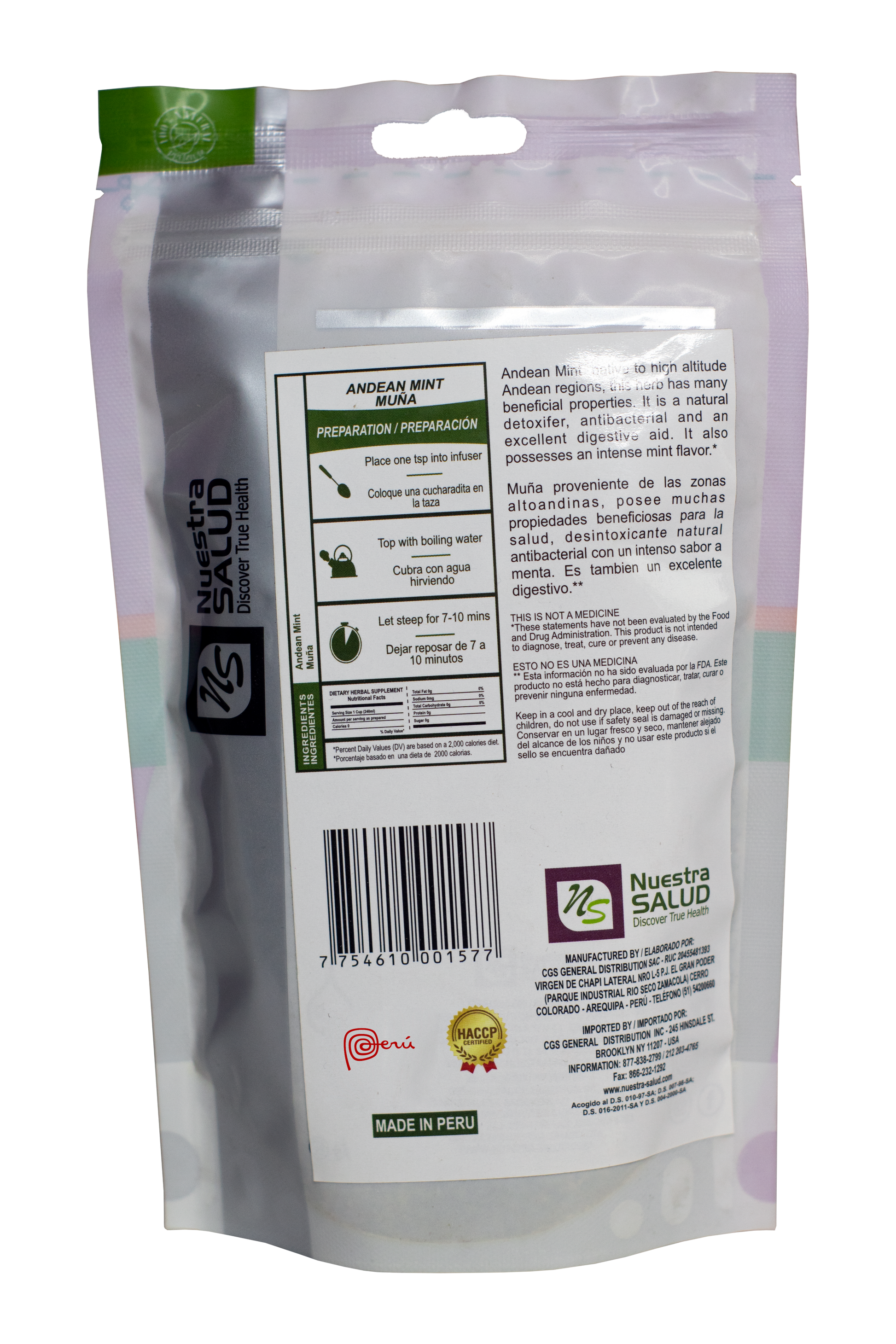  Muña Andean Mint Premium Herb Tea 50g) 1.76oz by Nuestra Salud sold by NS Herbs Co.