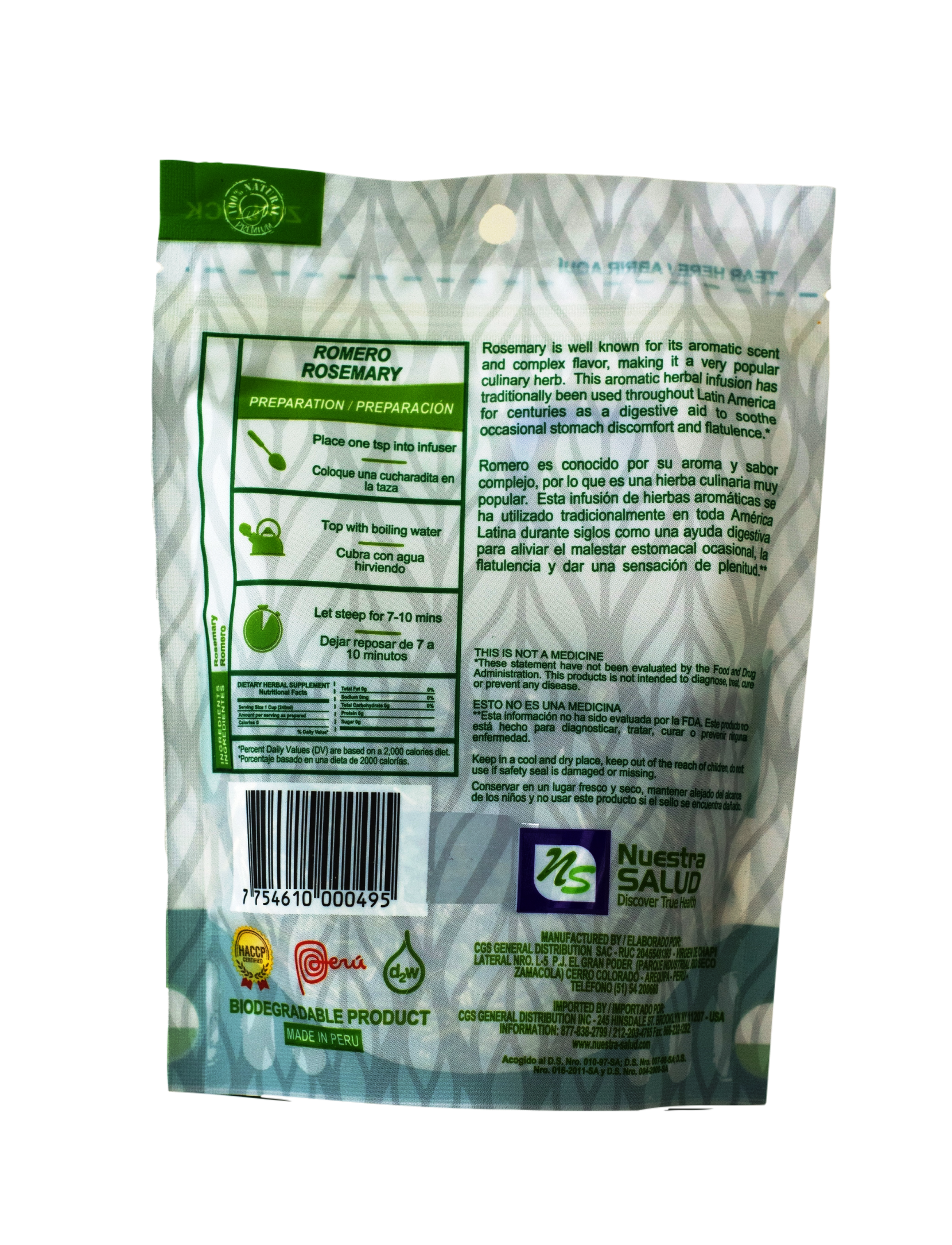  Romero Rosemary Loose Herbal Infusion Tea Value Pack (120 grams) by Nuestra Salud sold by NS Herbs Co.