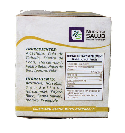 Slim Tea Blend Pineapple Herbal Tea (60 Tea Bags) Detox Te & Wellness Nuestra Salud