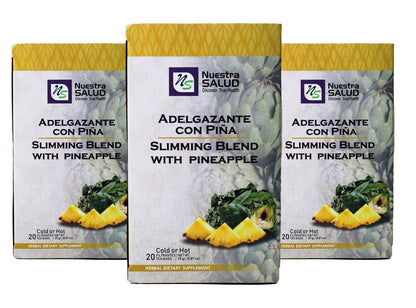 Slim Tea Blend Pineapple Herbal Tea (60 Tea Bags) Detox Te & Wellness Nuestra Salud